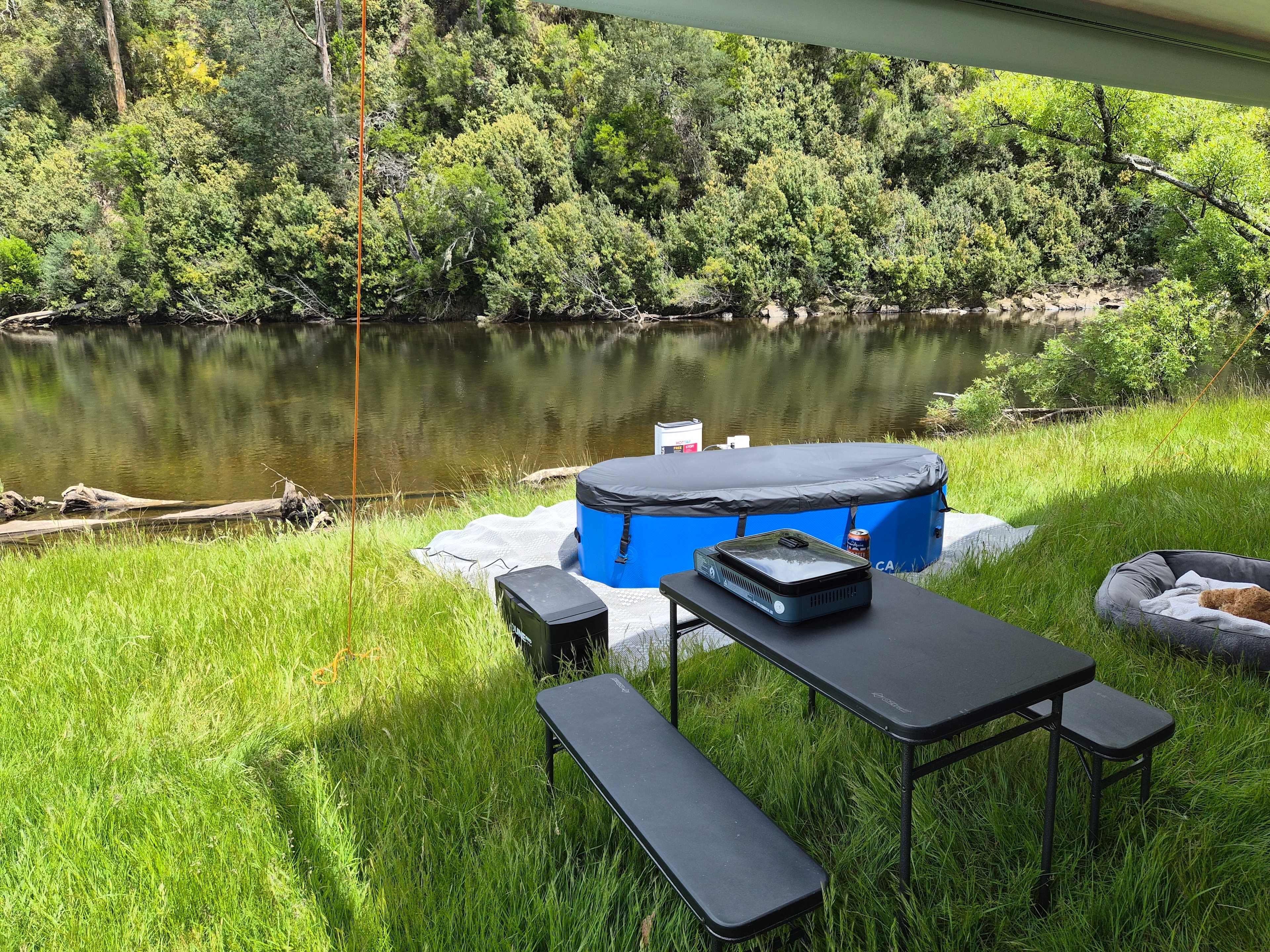 We even took along our hot tub.pure bliss