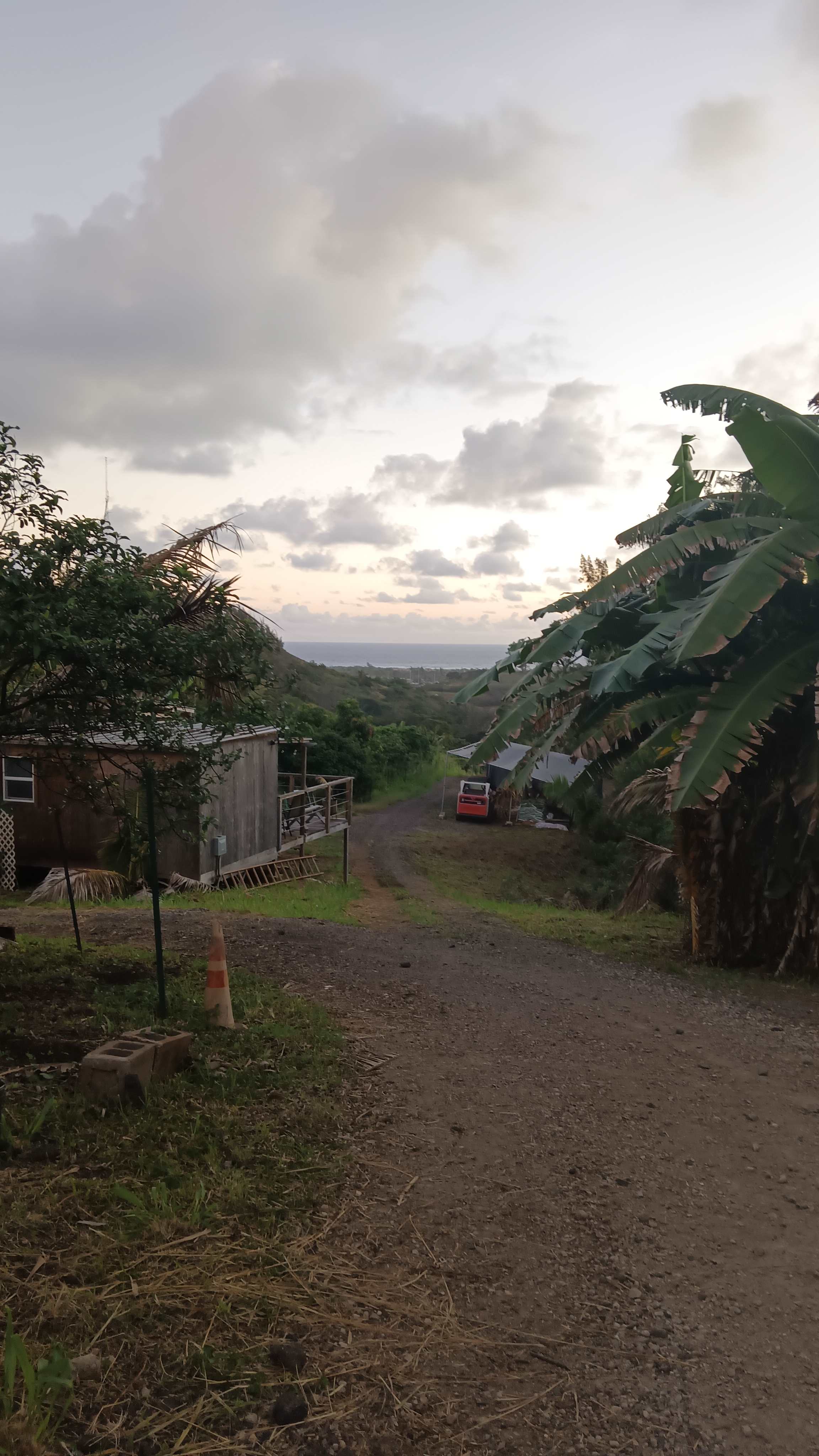 Between the campsite and the bathroom (you don't walk down this hill, but you can stand here and look this way.