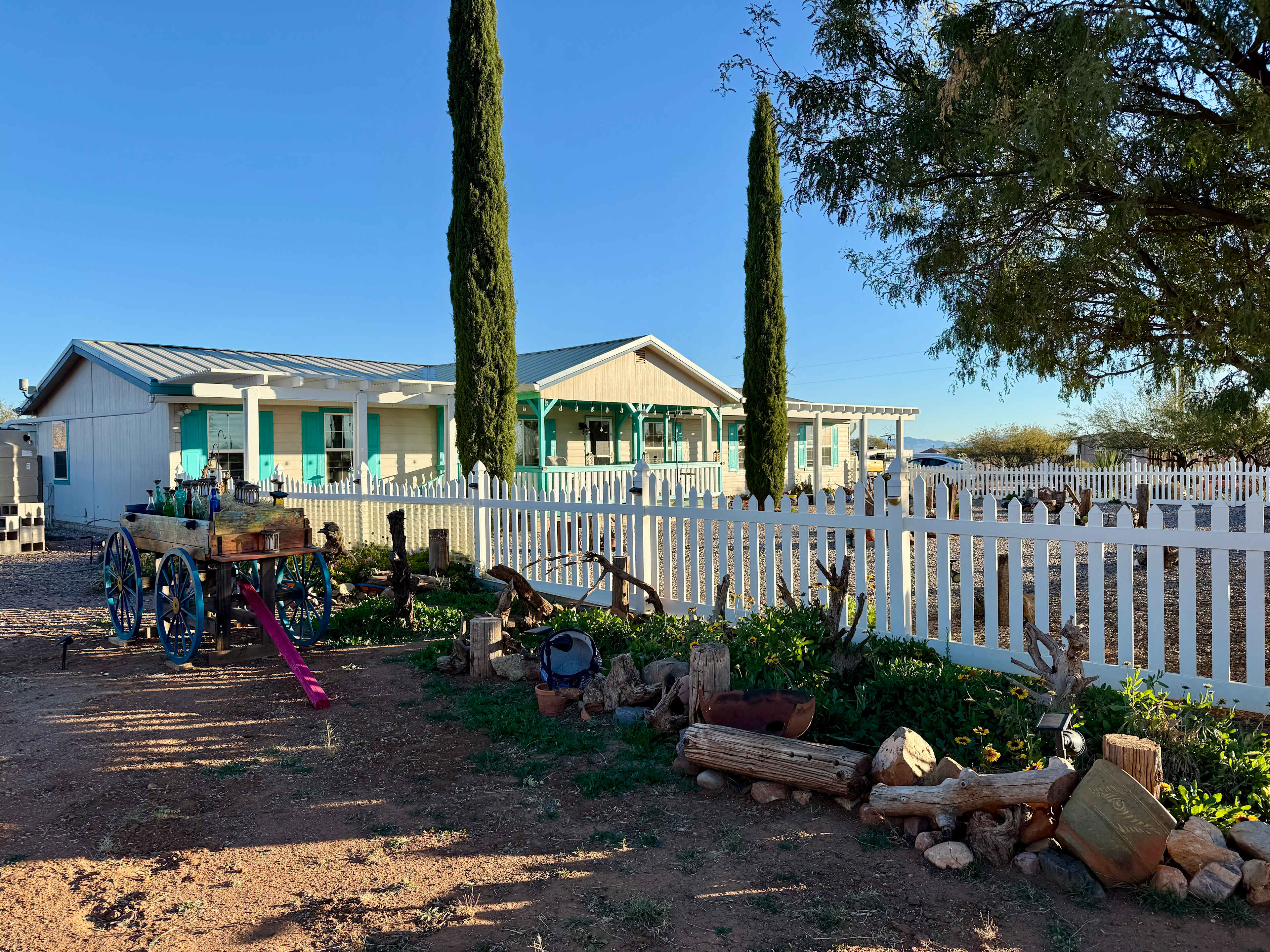 Karla has fixed up her property with many artsy additions. 