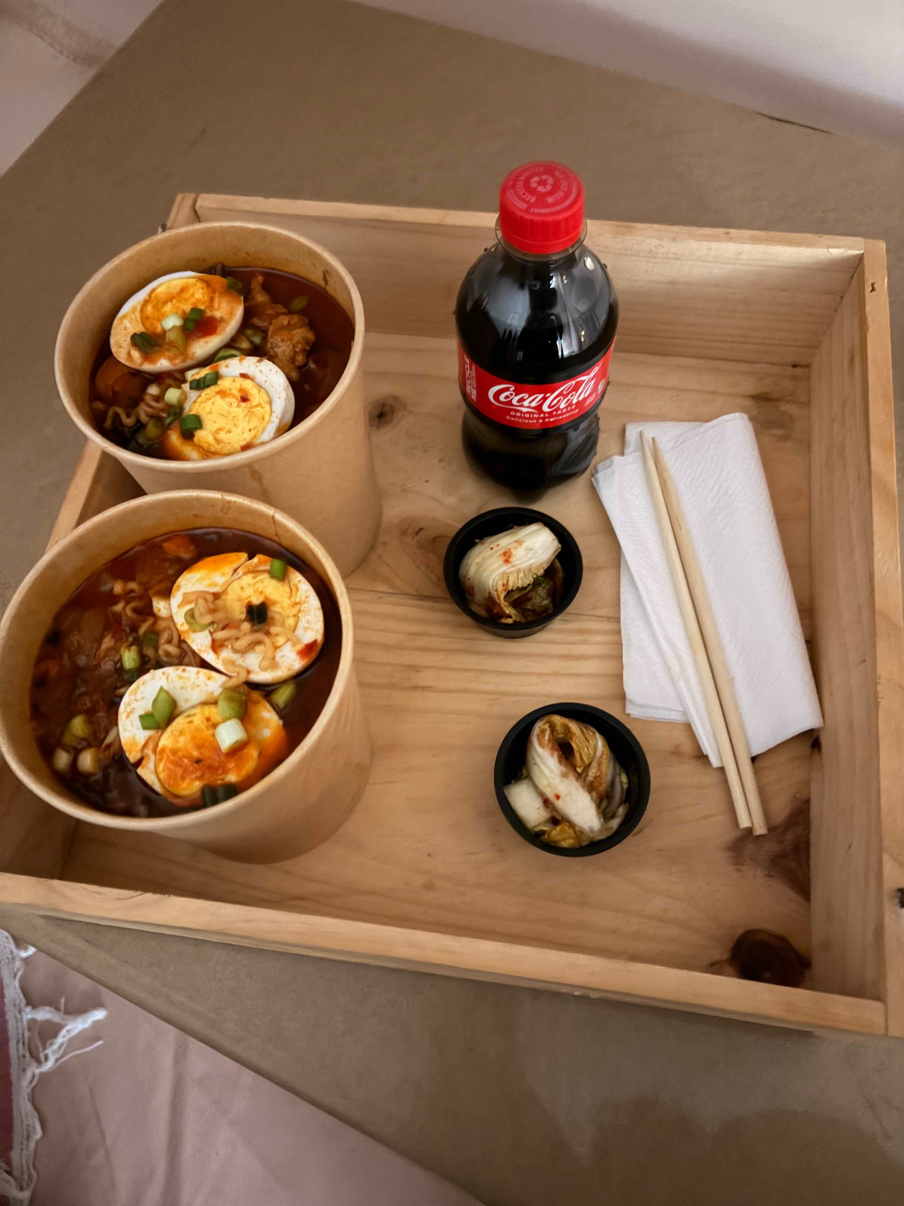 Yummy Kimchi Ramen, brought own snacks and drinks as well 