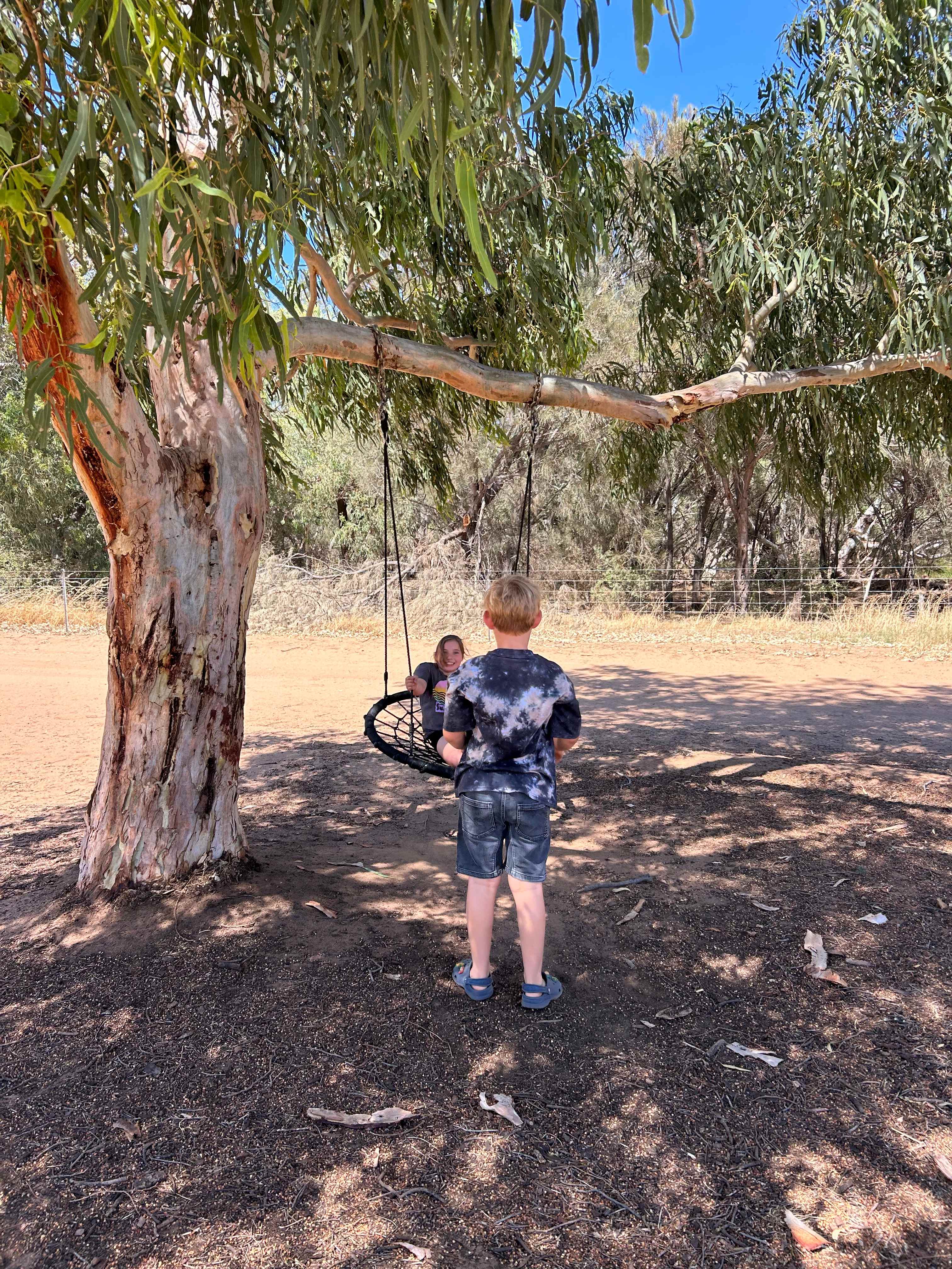 Got to love a rope swing. The kids had a lot of fun.