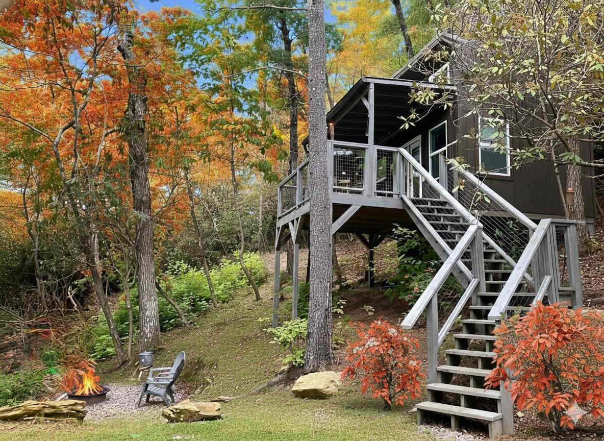 Beautiful fall day at Treehouse #3