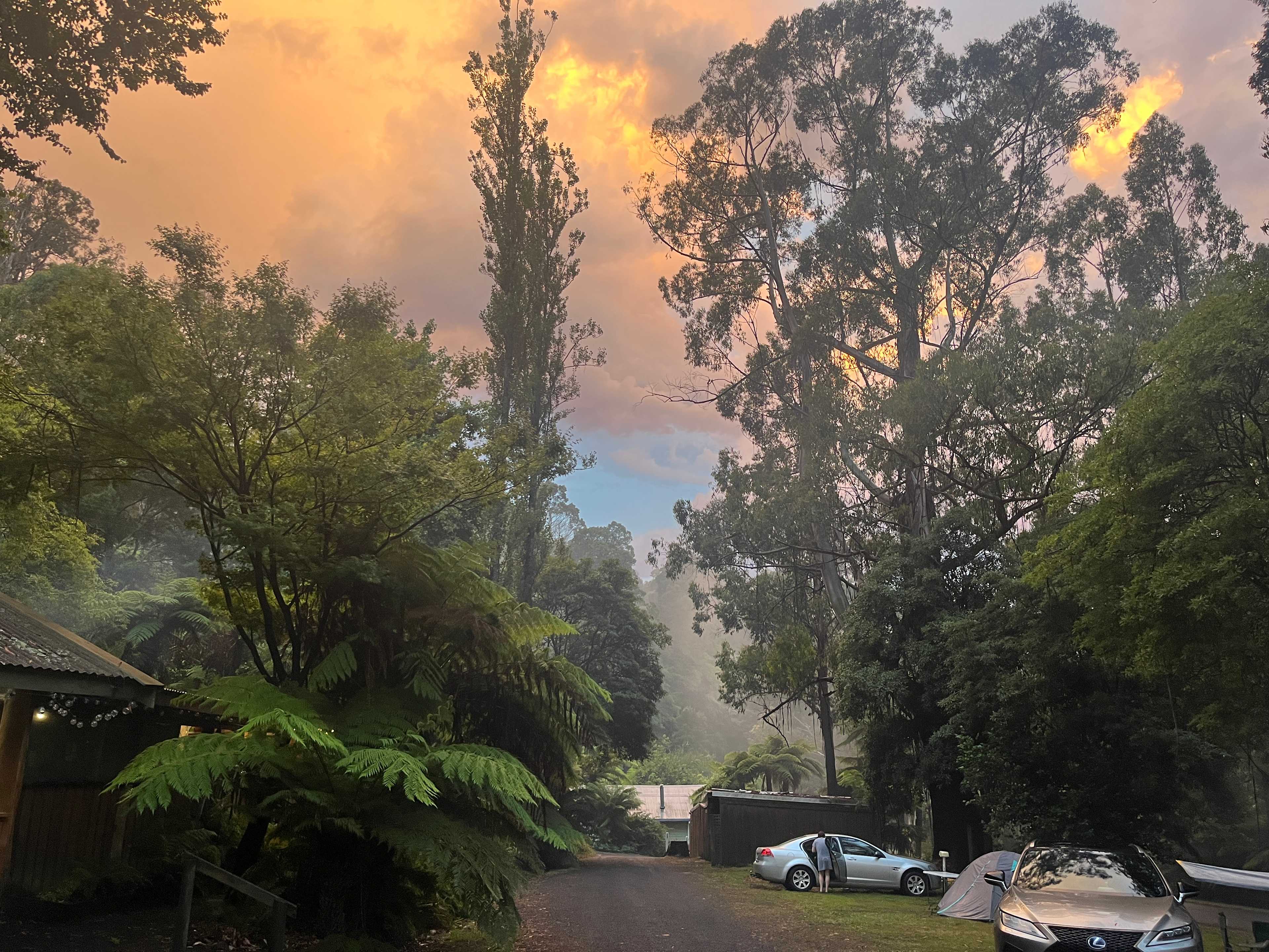 Amazing sunset at camp after we set up!