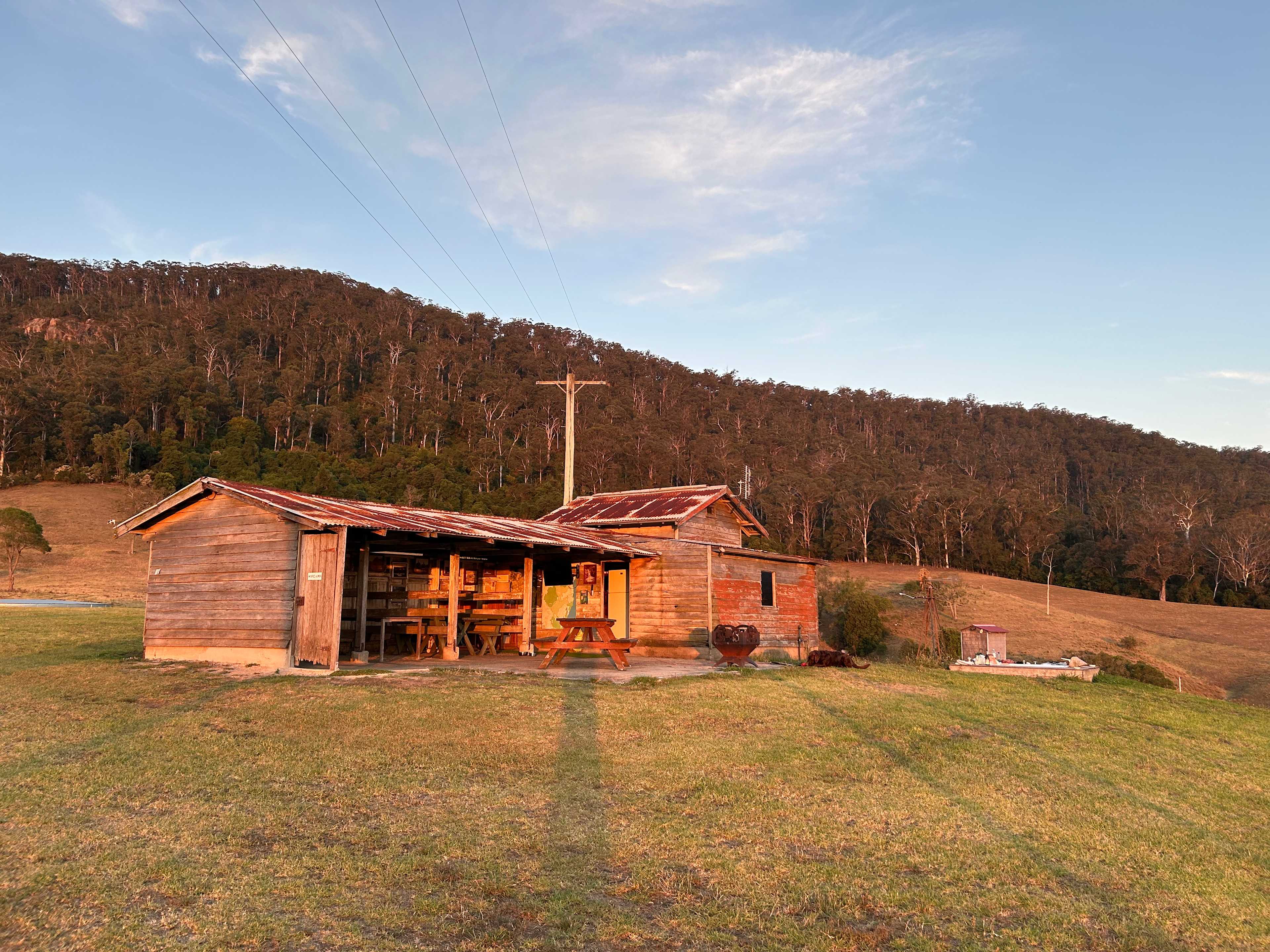 Norm's old family dairy shed (has showers and a kitchen)
