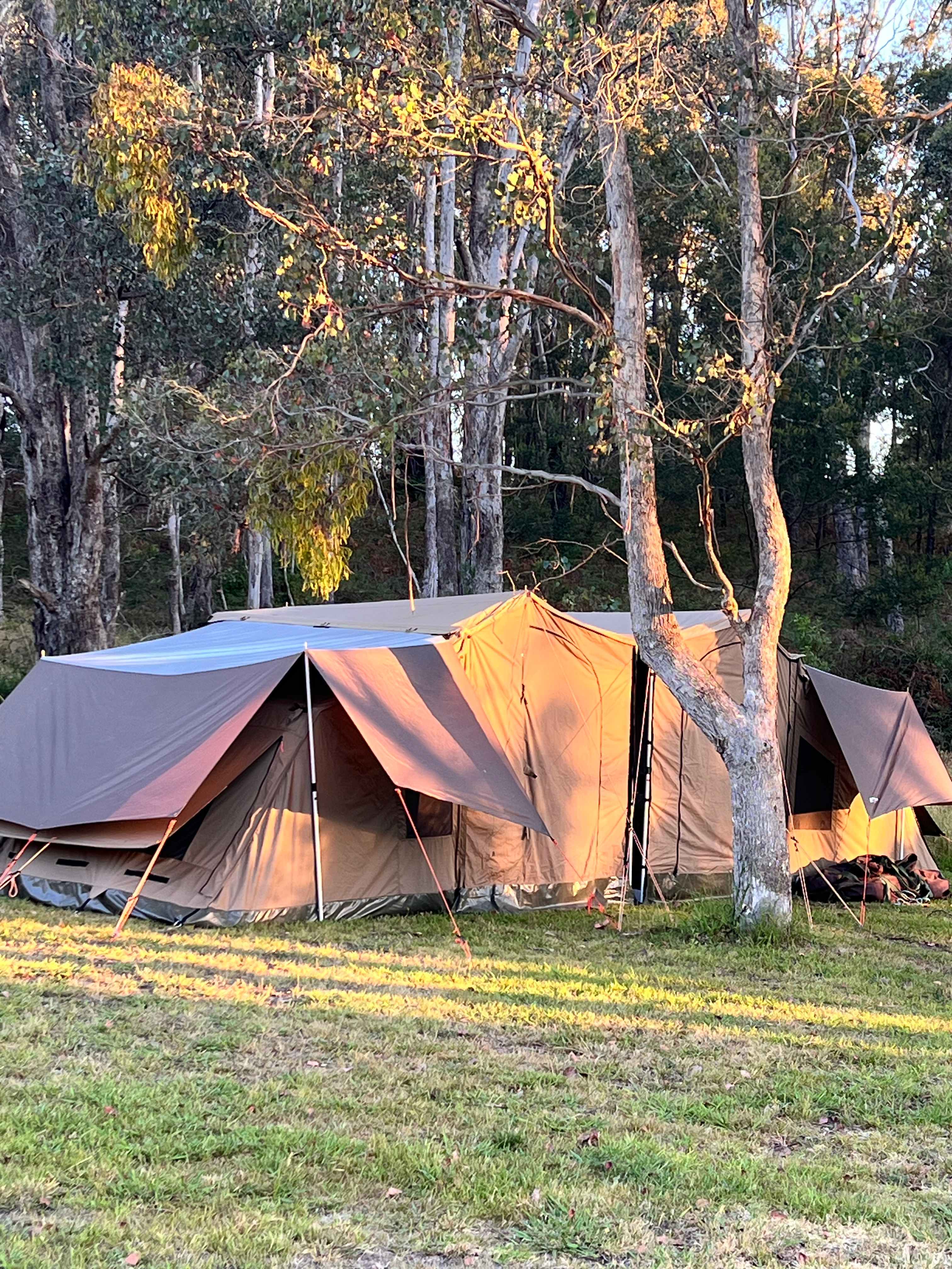 Slight slope but it worked well with our tents. 