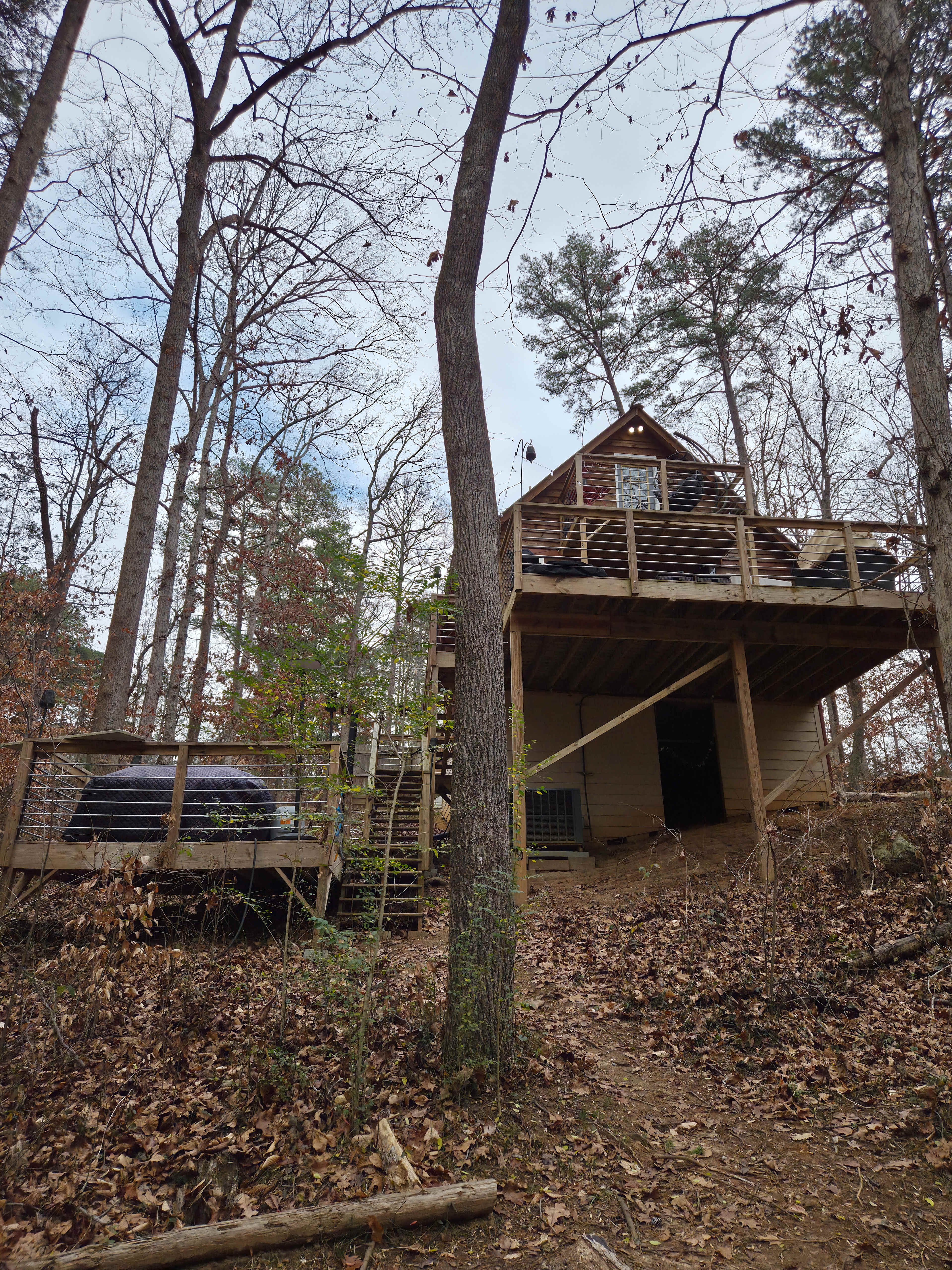 View from the on-site campfire pit