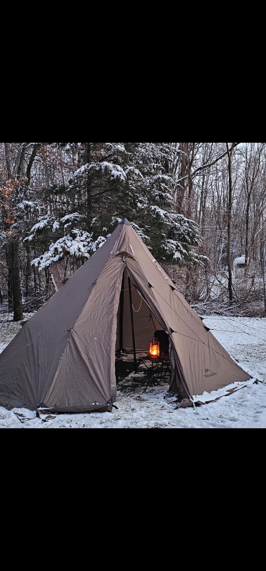Winter camping, nice and cozy