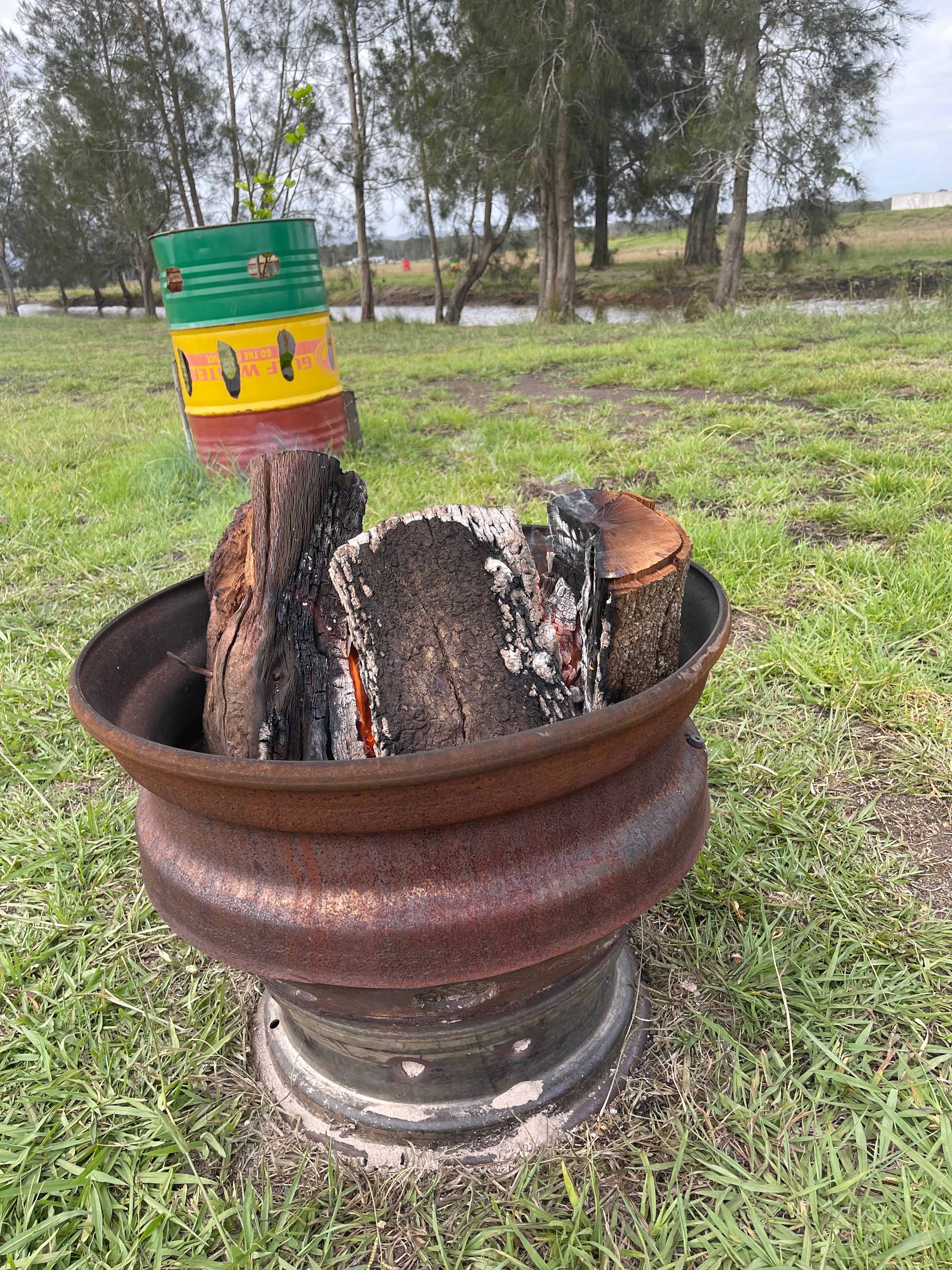 Fire pit provided by the hosts