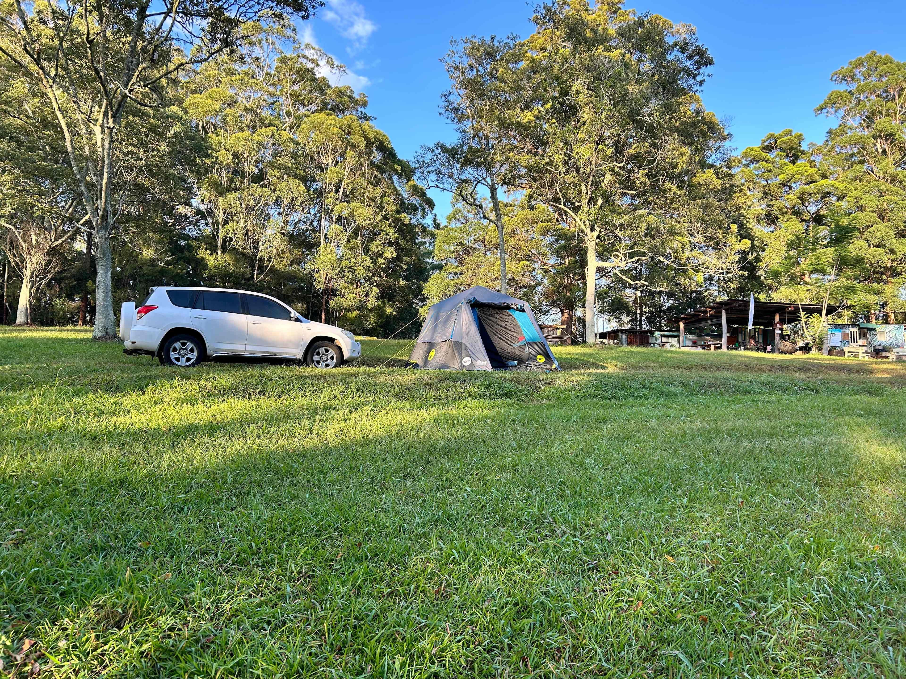 Our site with camp kitchen and shower/toilet block in the background