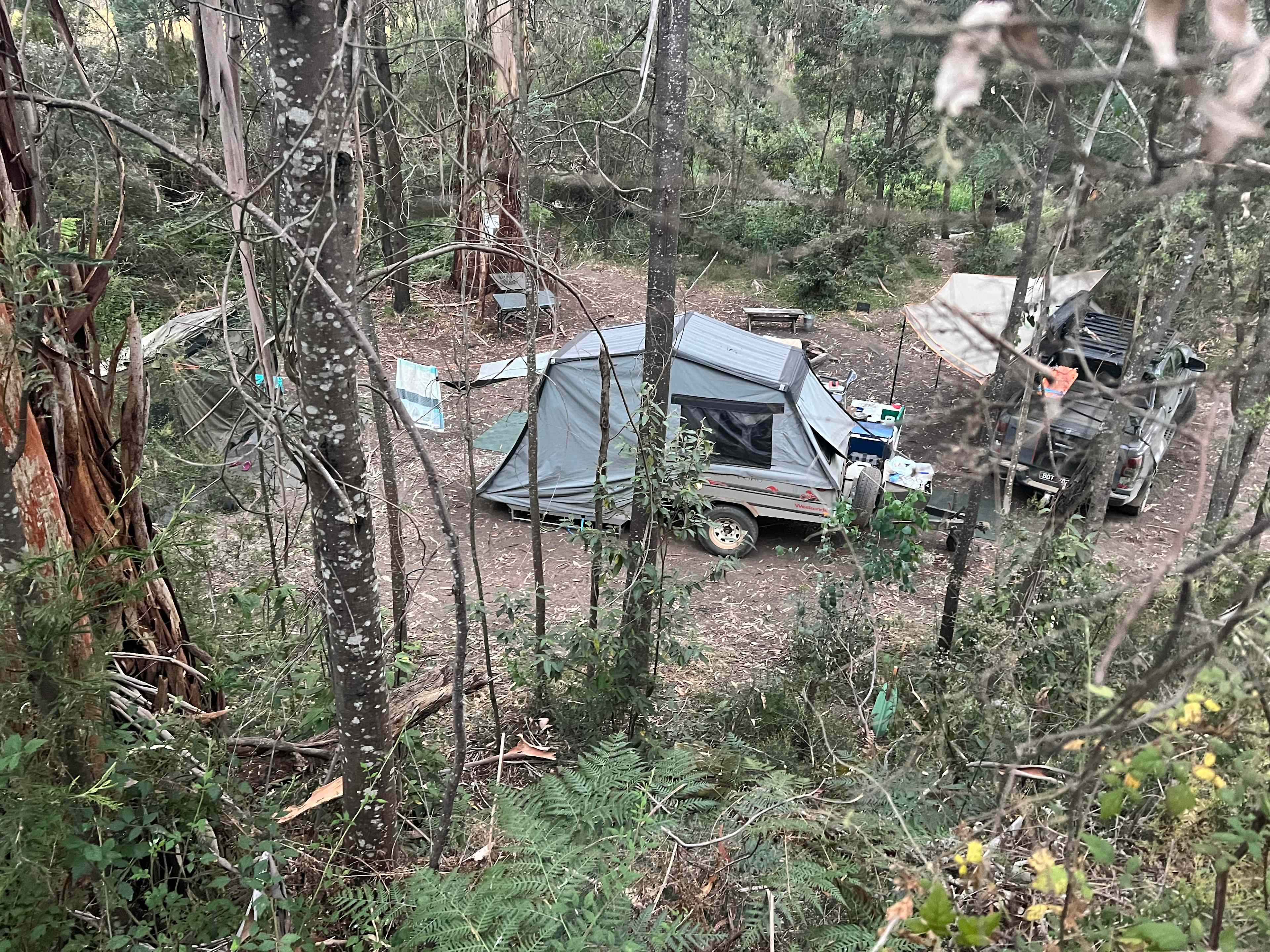 View of the site from the driveway in 