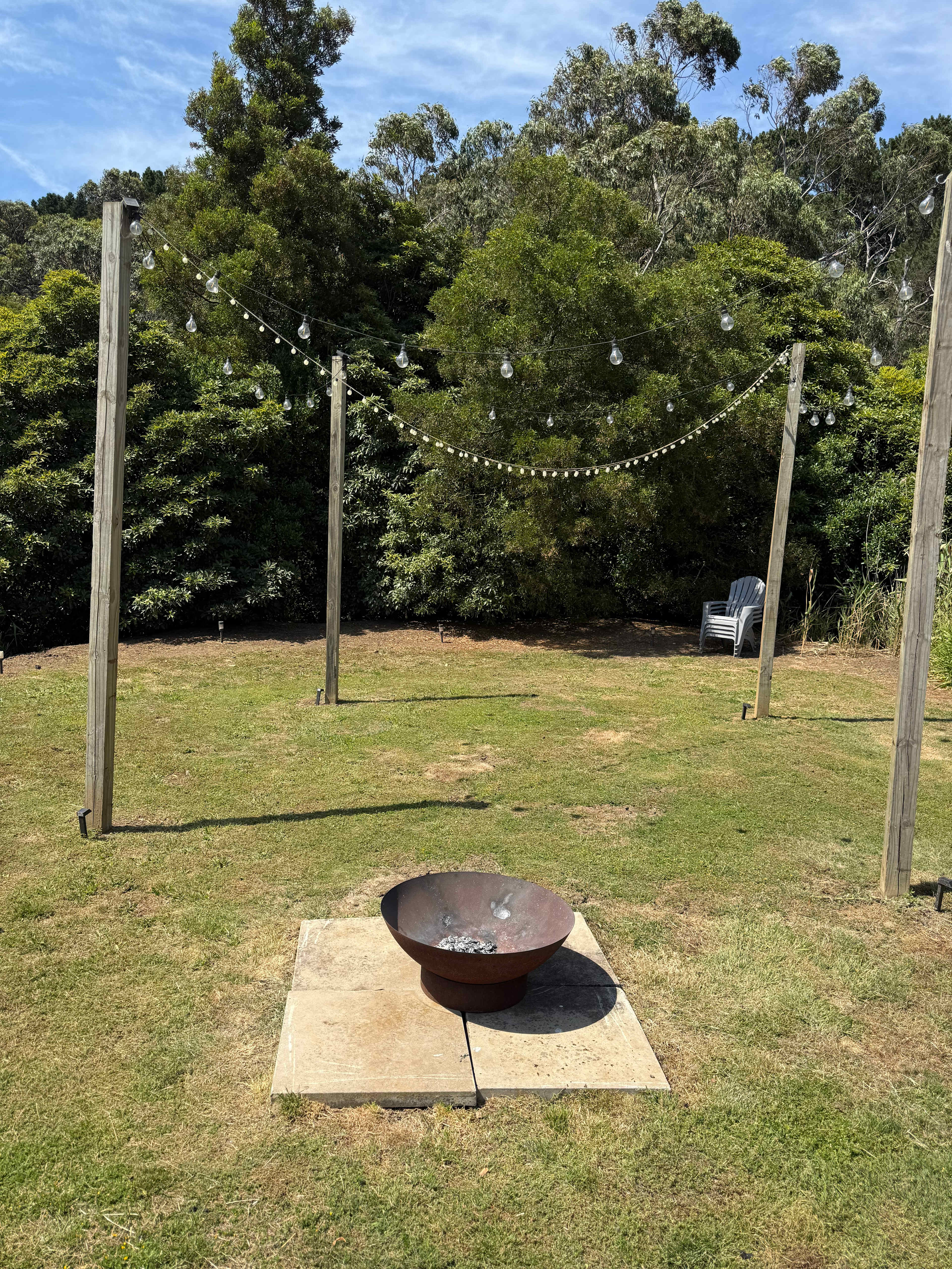 Fire pit area which will light up at night 