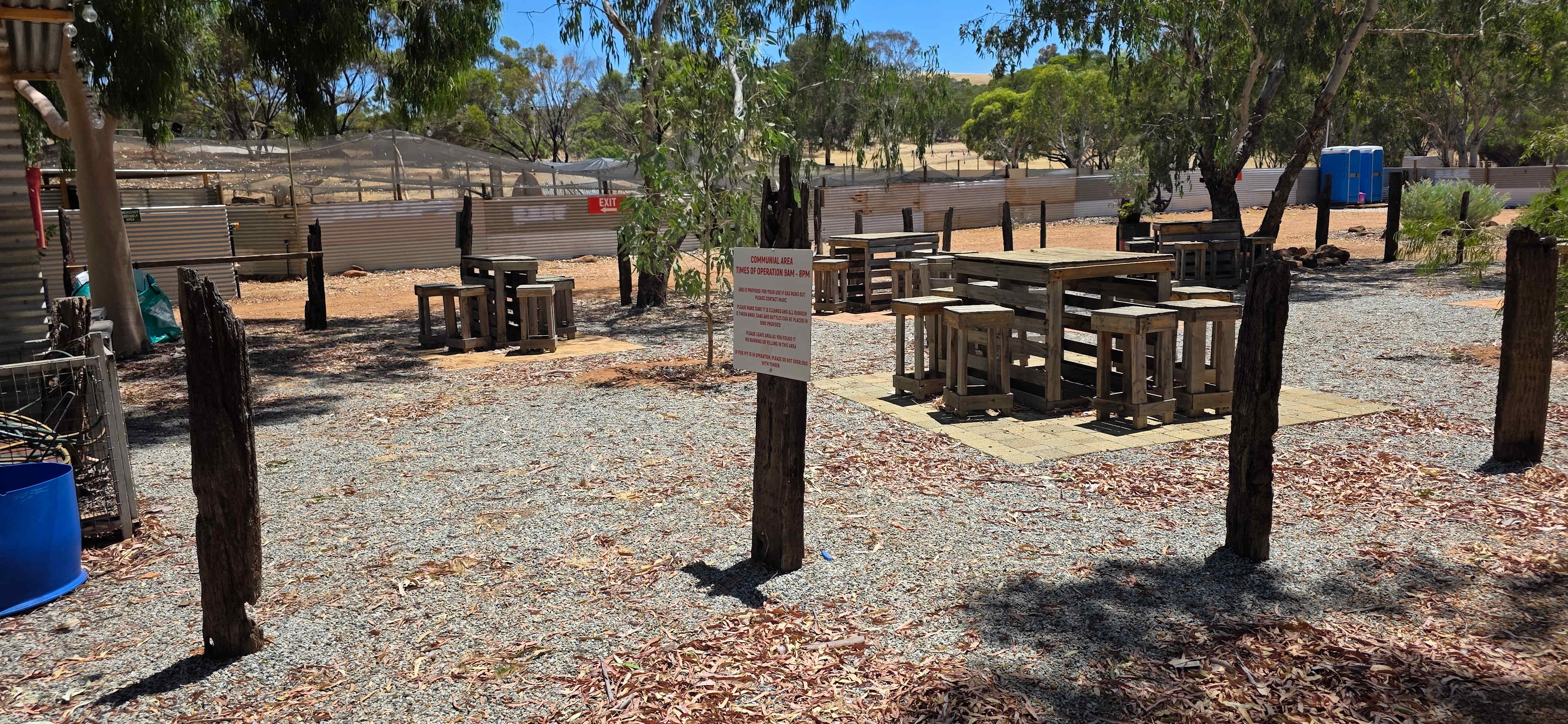 Communal BBQ and seating area