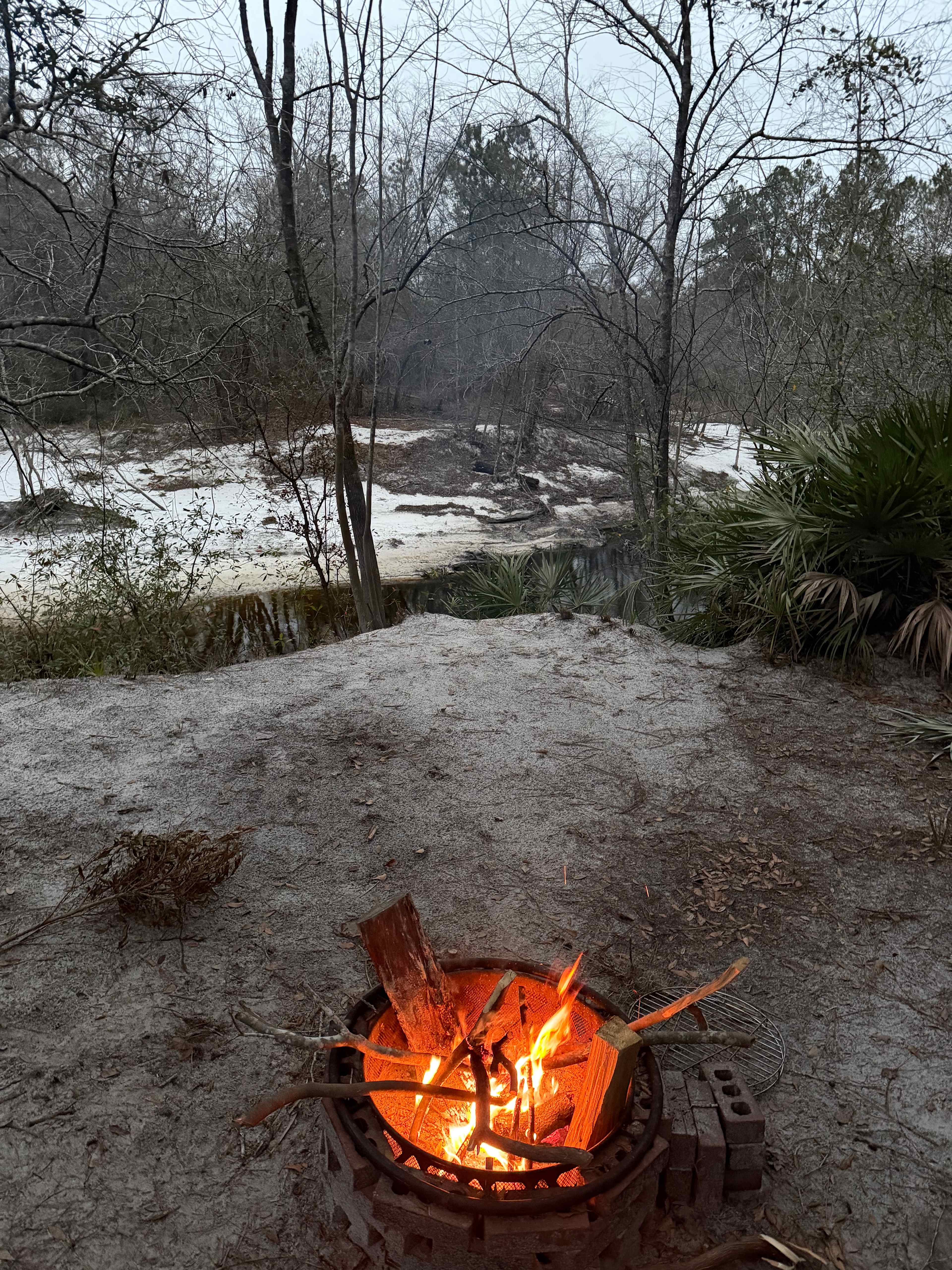 Daytime at site #2 with view of the river