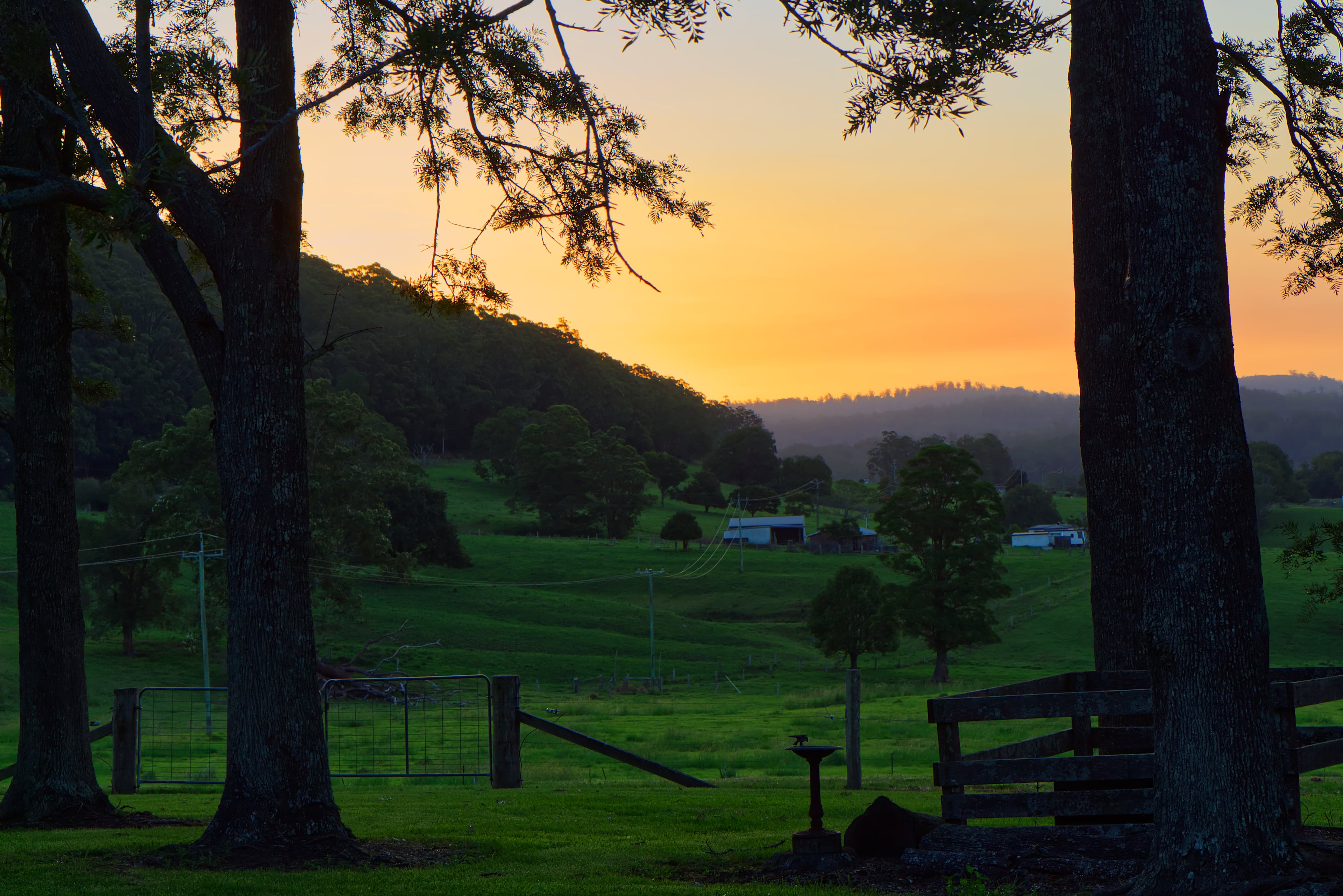 Sunset view on the west side of the property