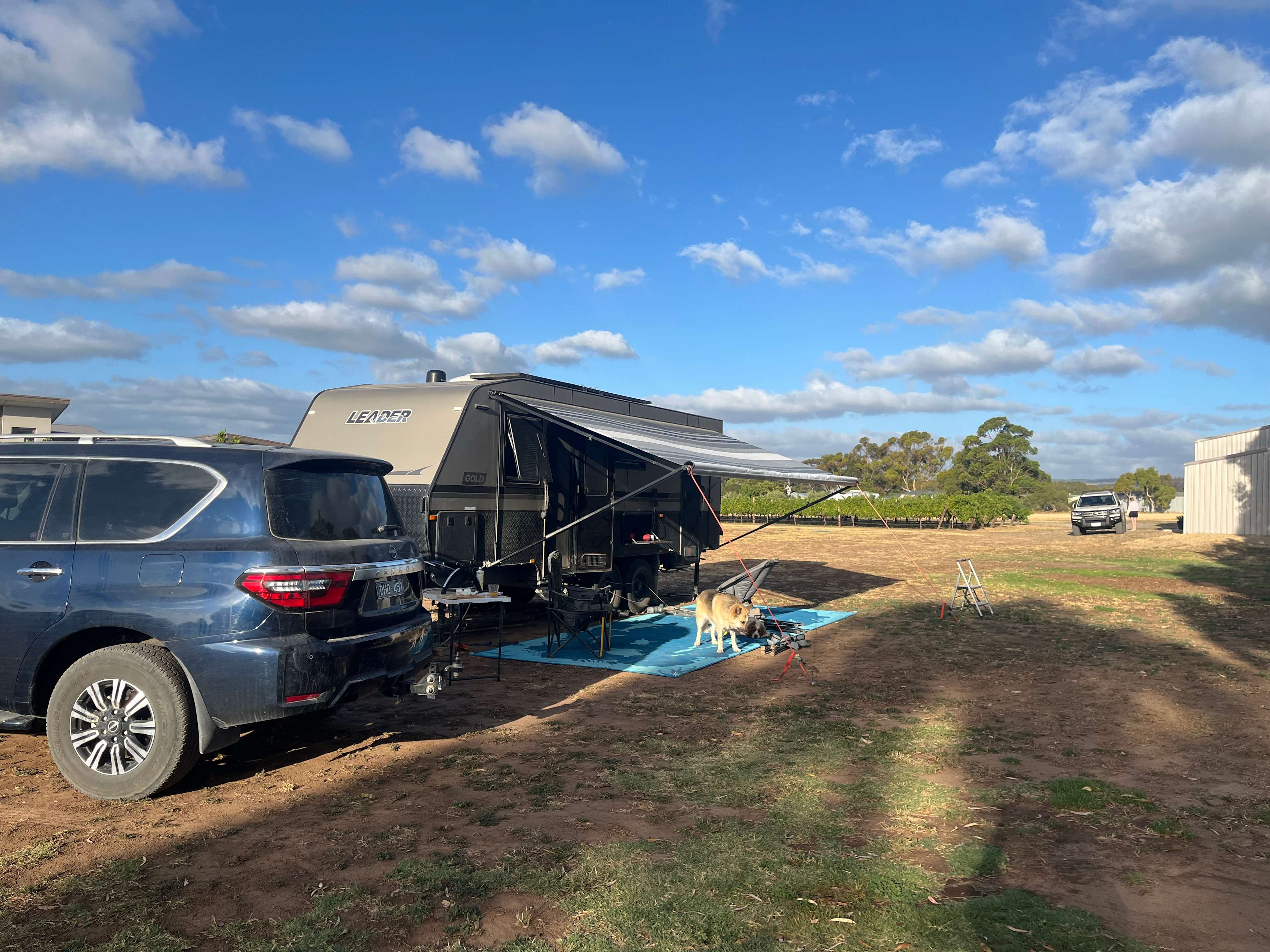 (Car in background is owners) great amount of space. 