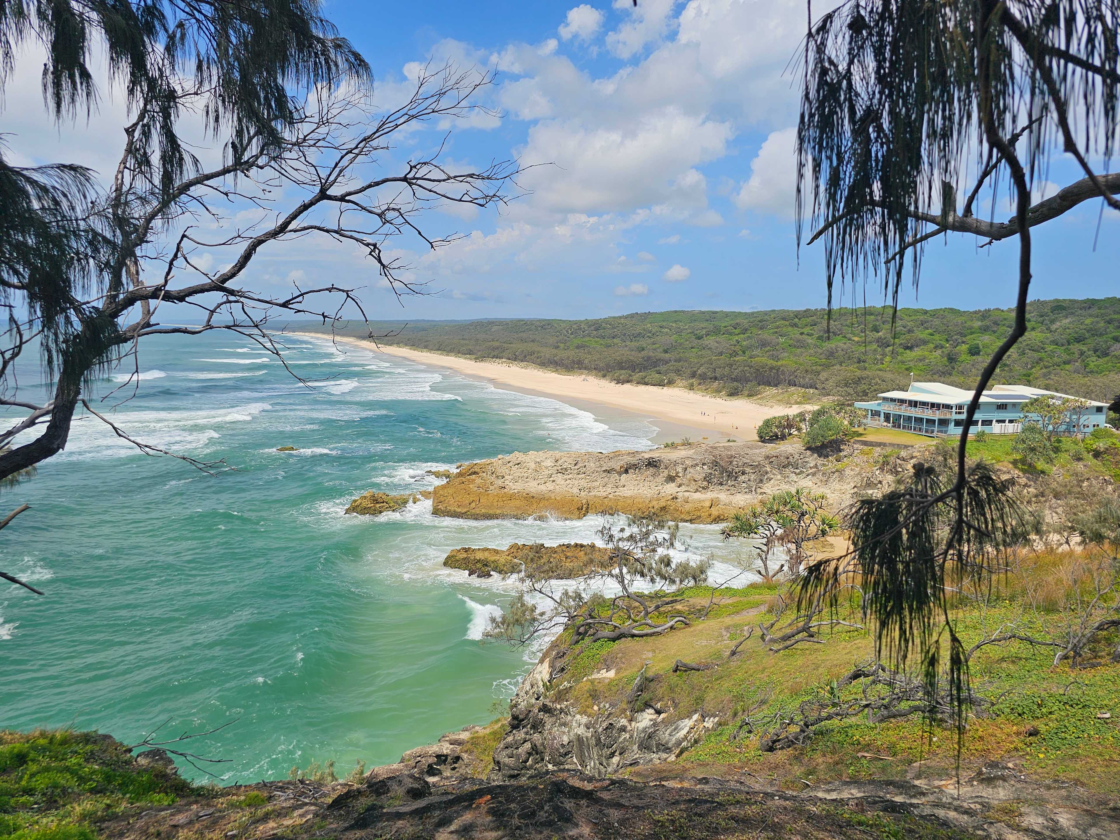 The view down the beach from Point Lookout 