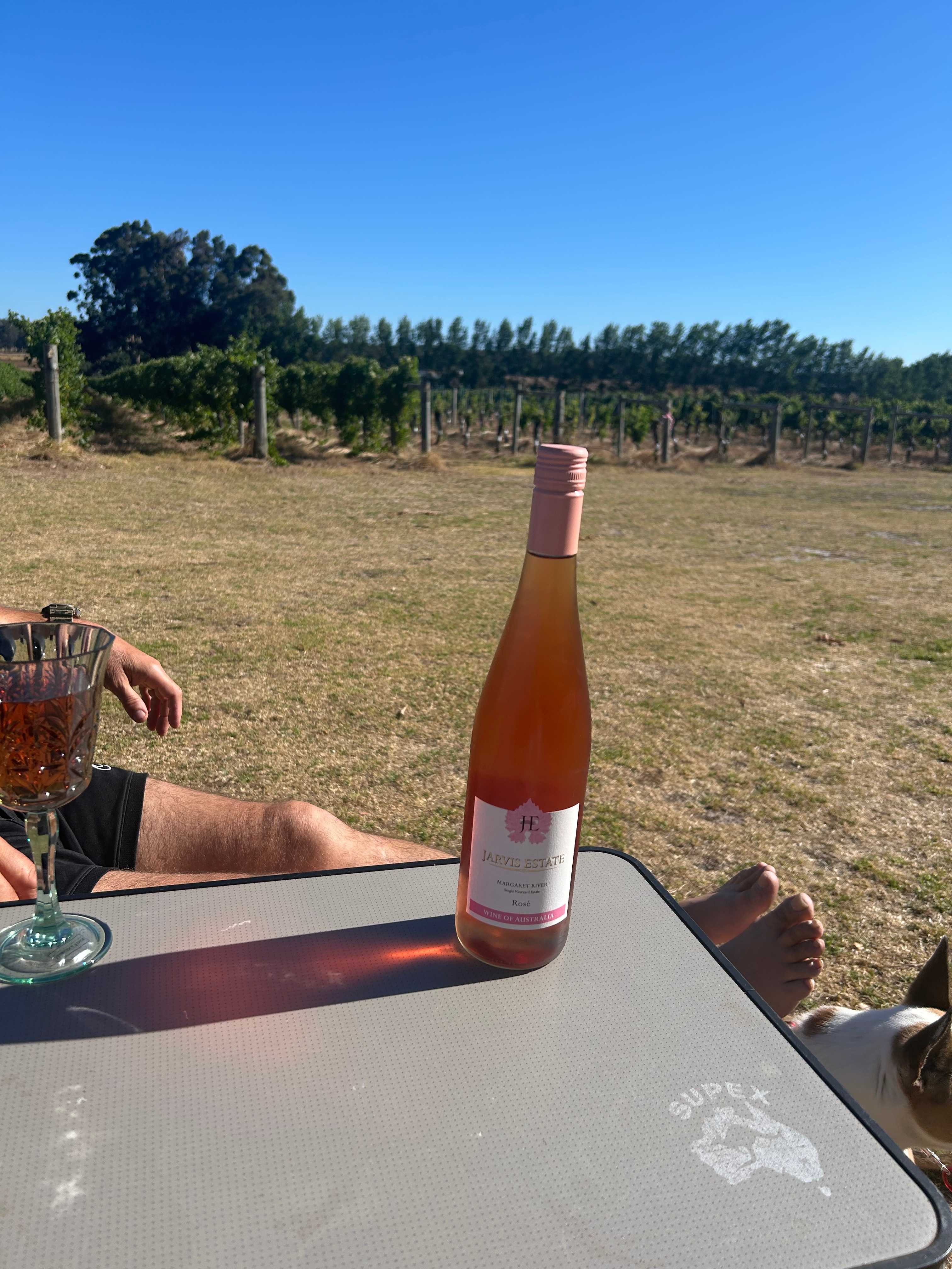 Chilling out at Jarvis Estate with one of their wines