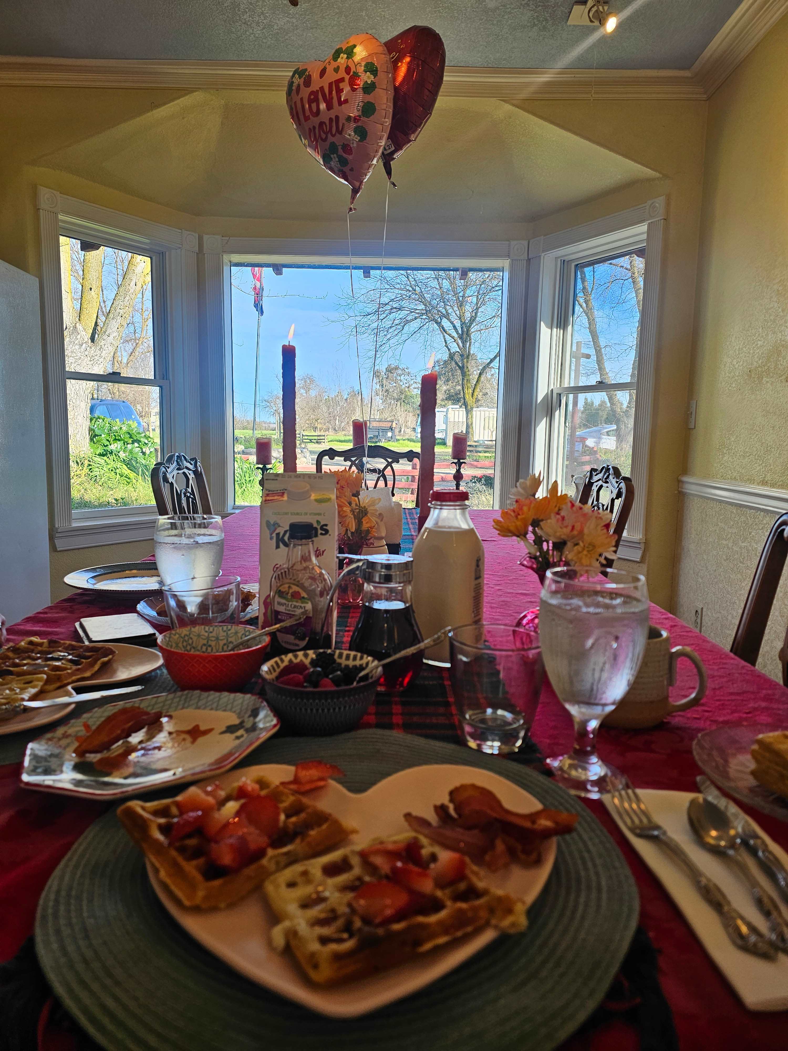 Add on breakfast waffles 10/10 for Valentine's!