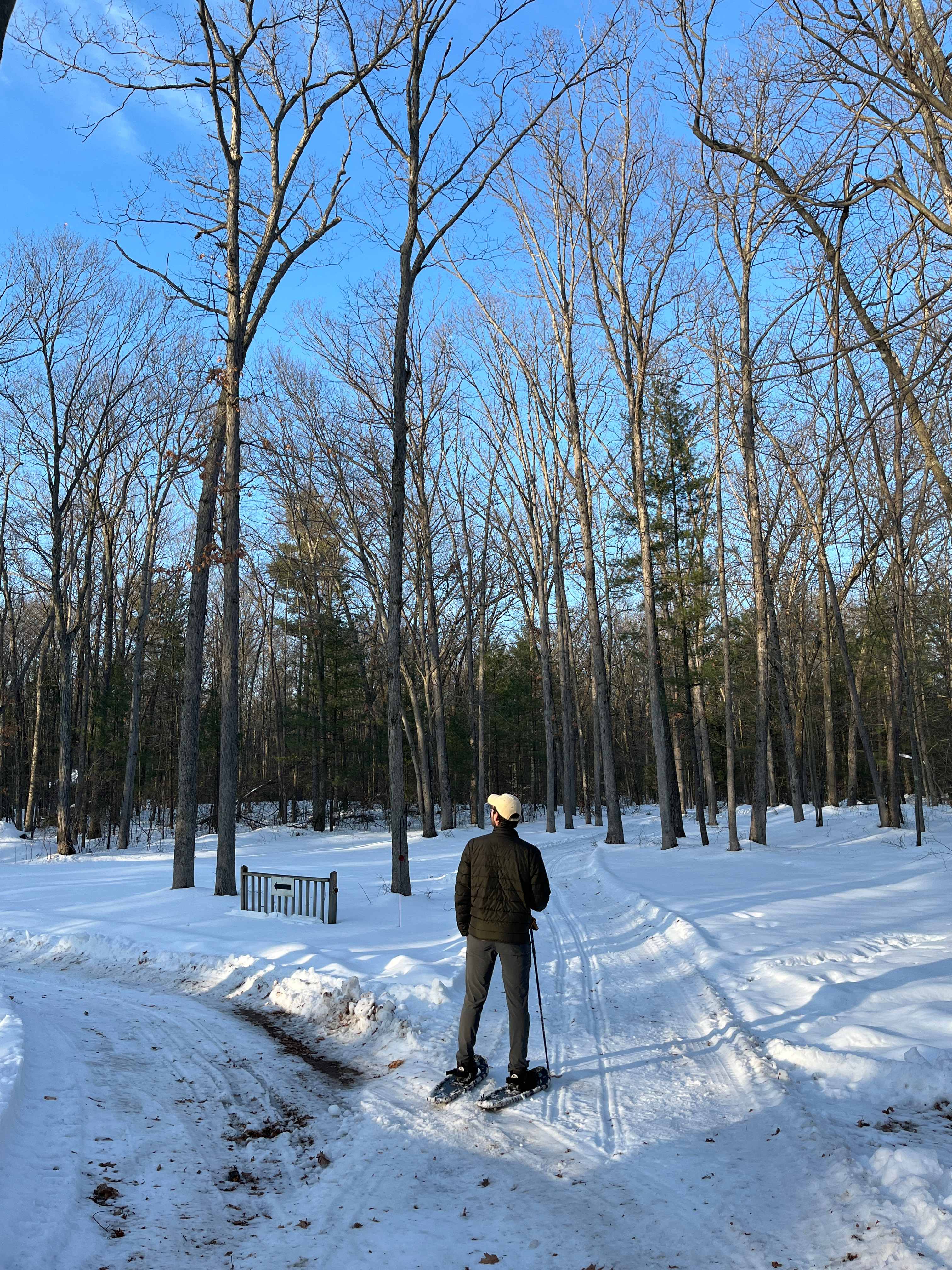Snowshoeing around Ed's property!