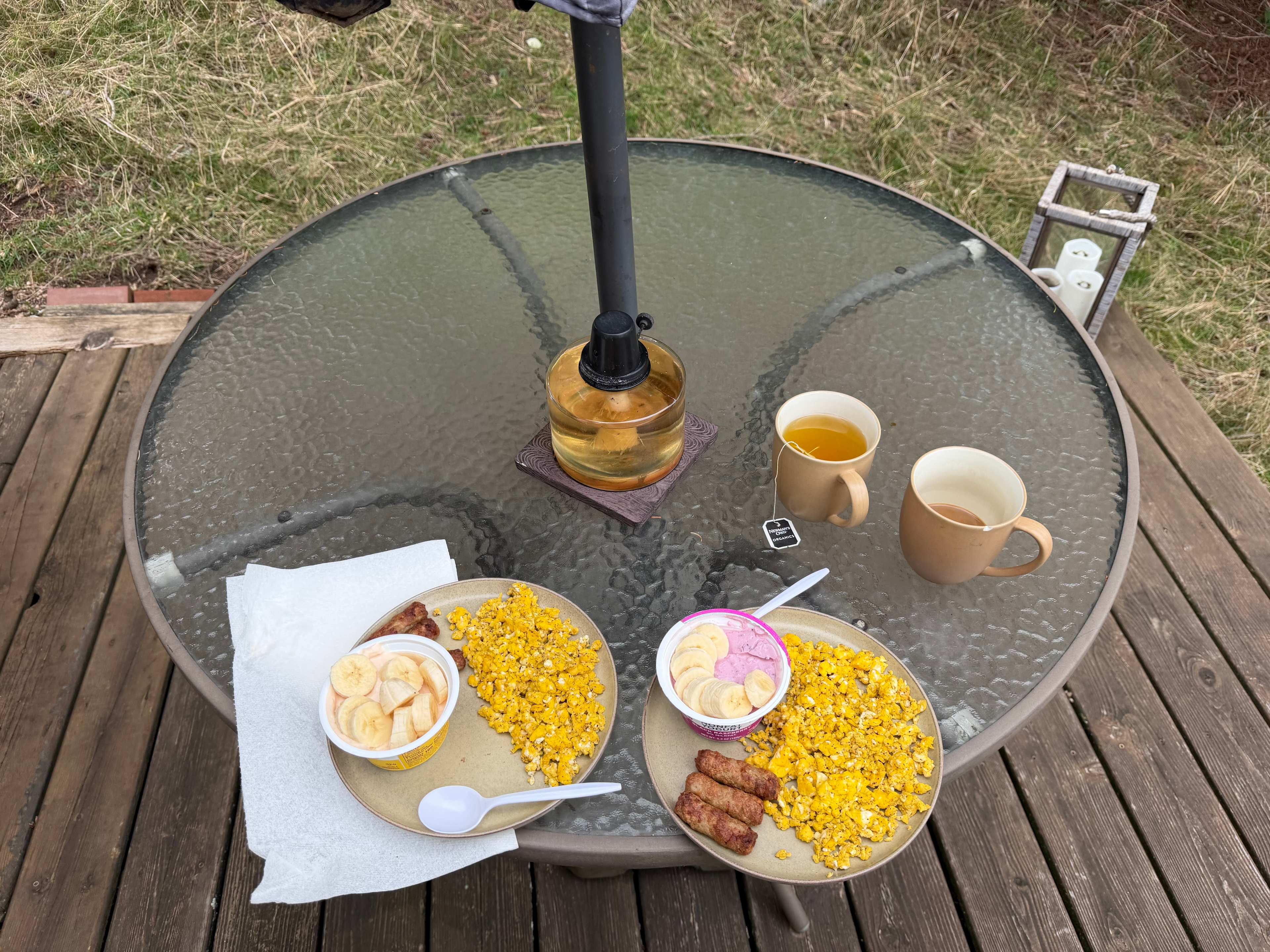 Breakfast out on the deck! 