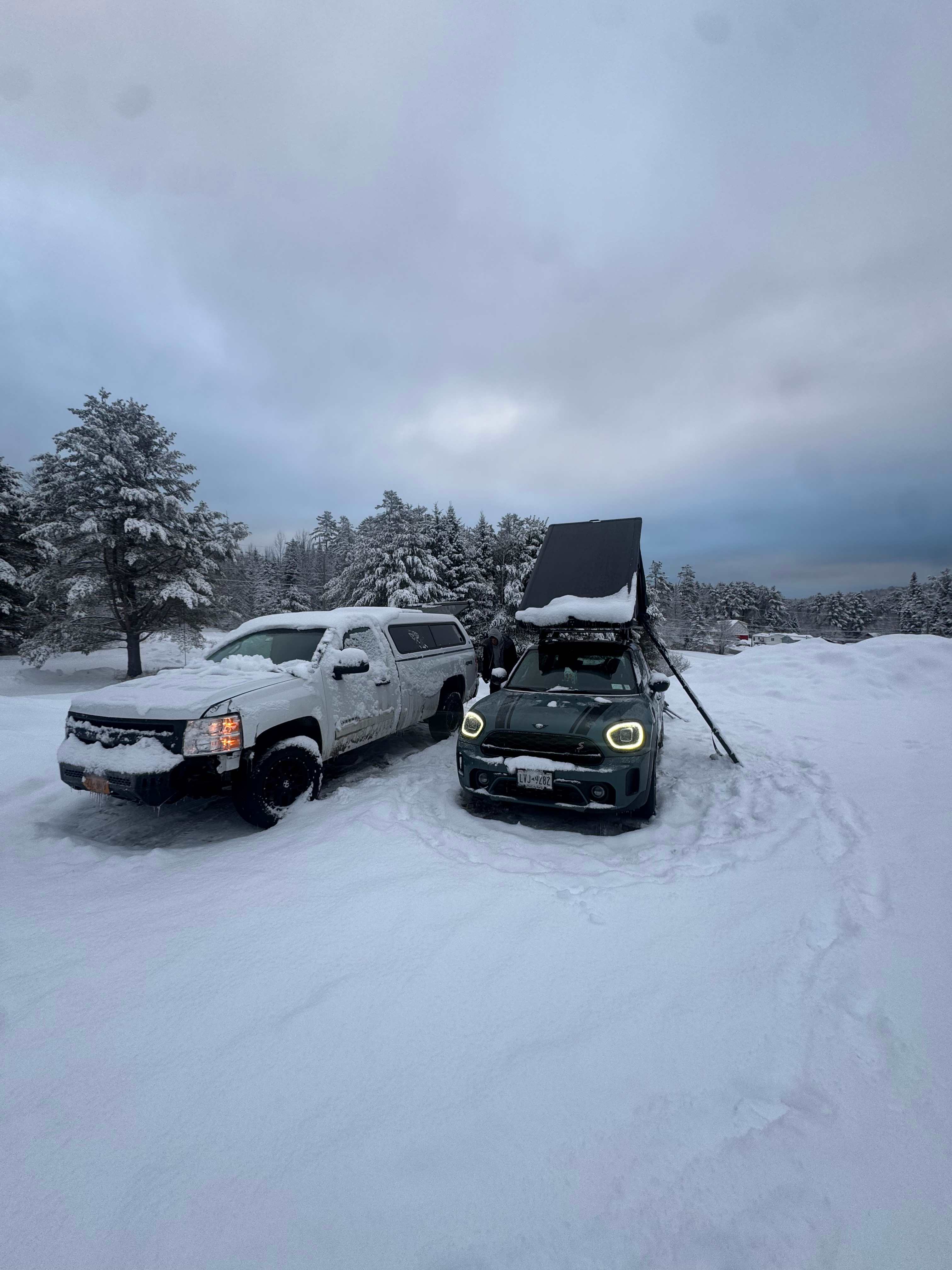 Private field and woods camping
