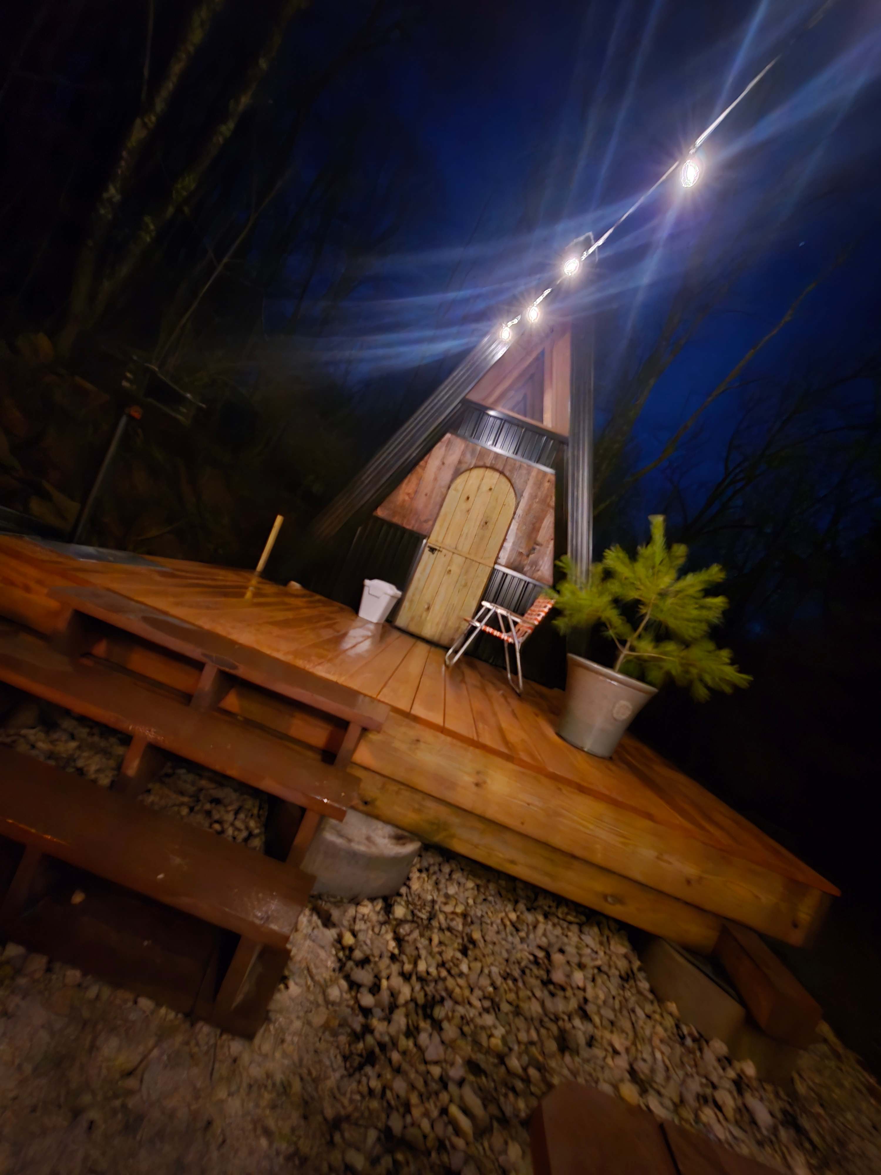 A-frame rustic cabin