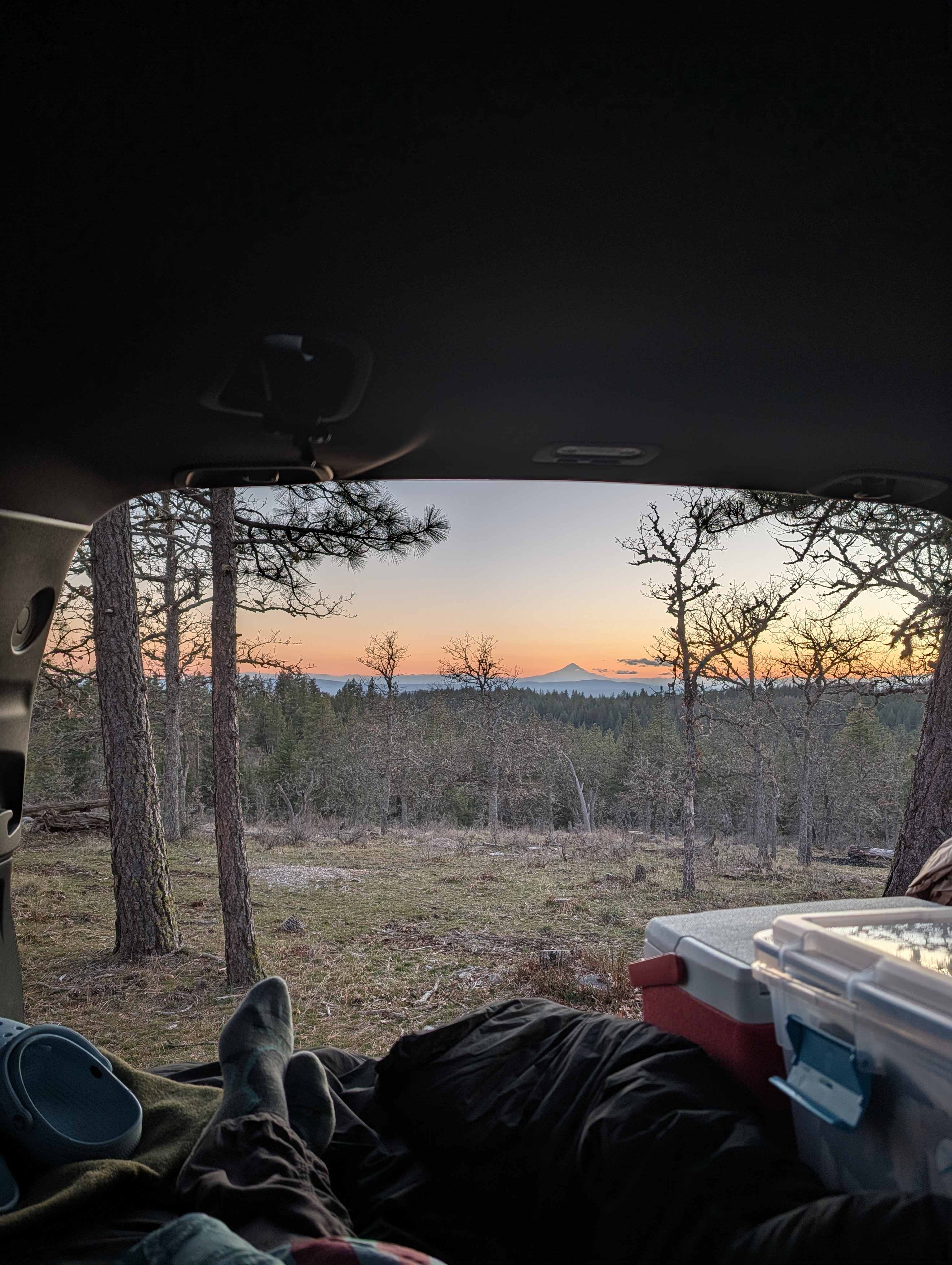 Watching the sunset from the comfort of my bed