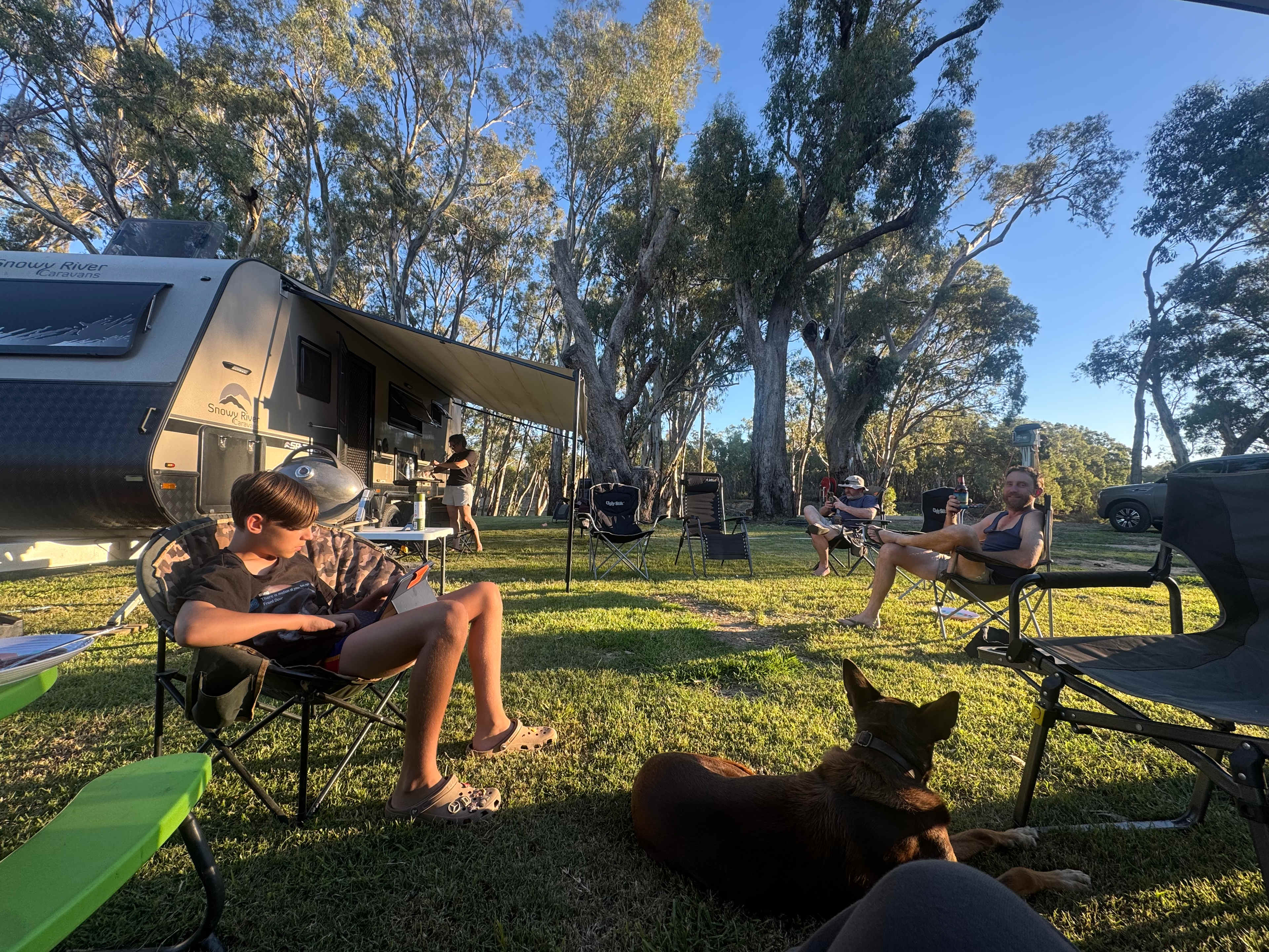 Nice grassy site! No mats needed! 