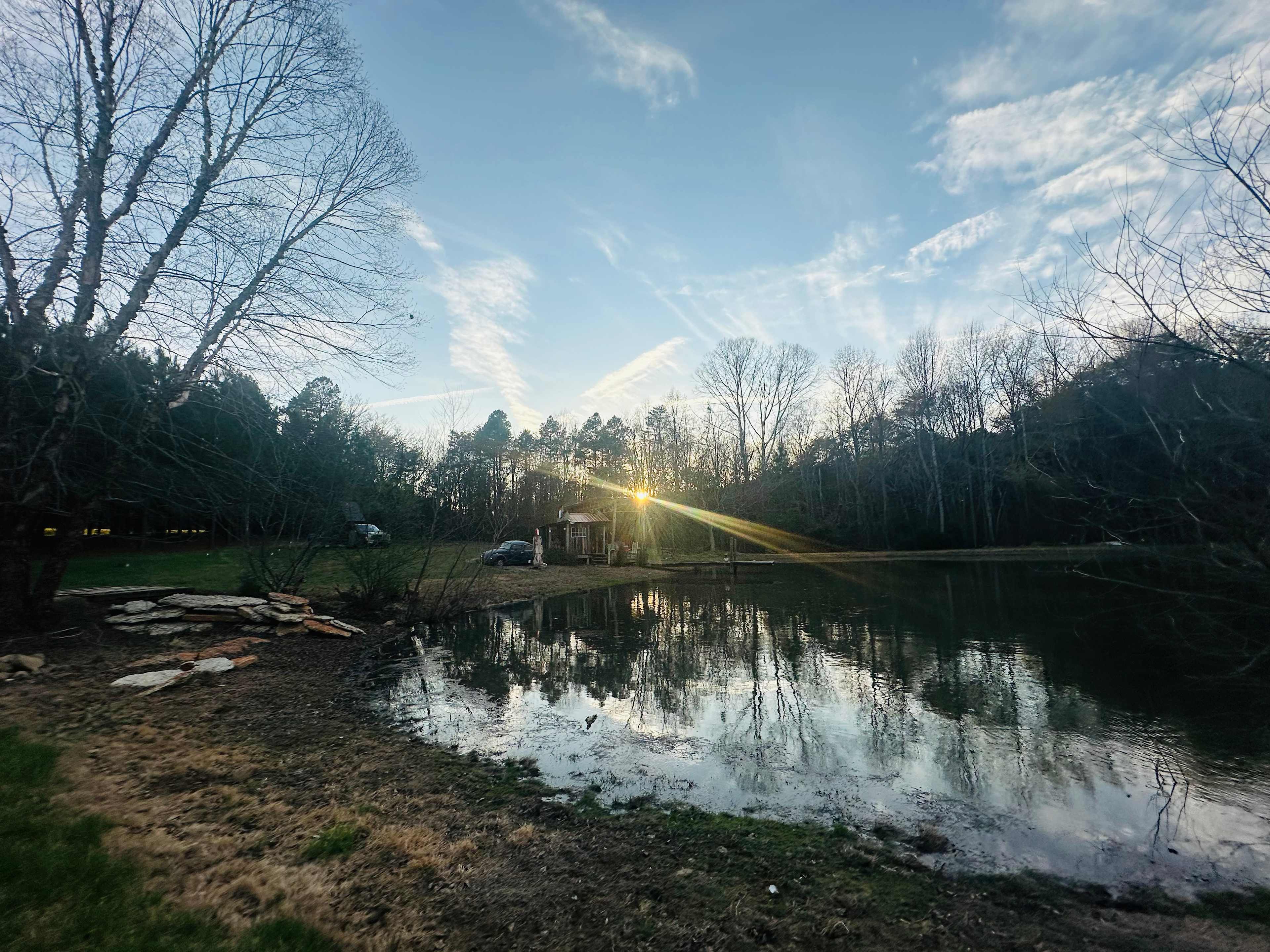 Our rig way back there in this gorgeous sunset. 