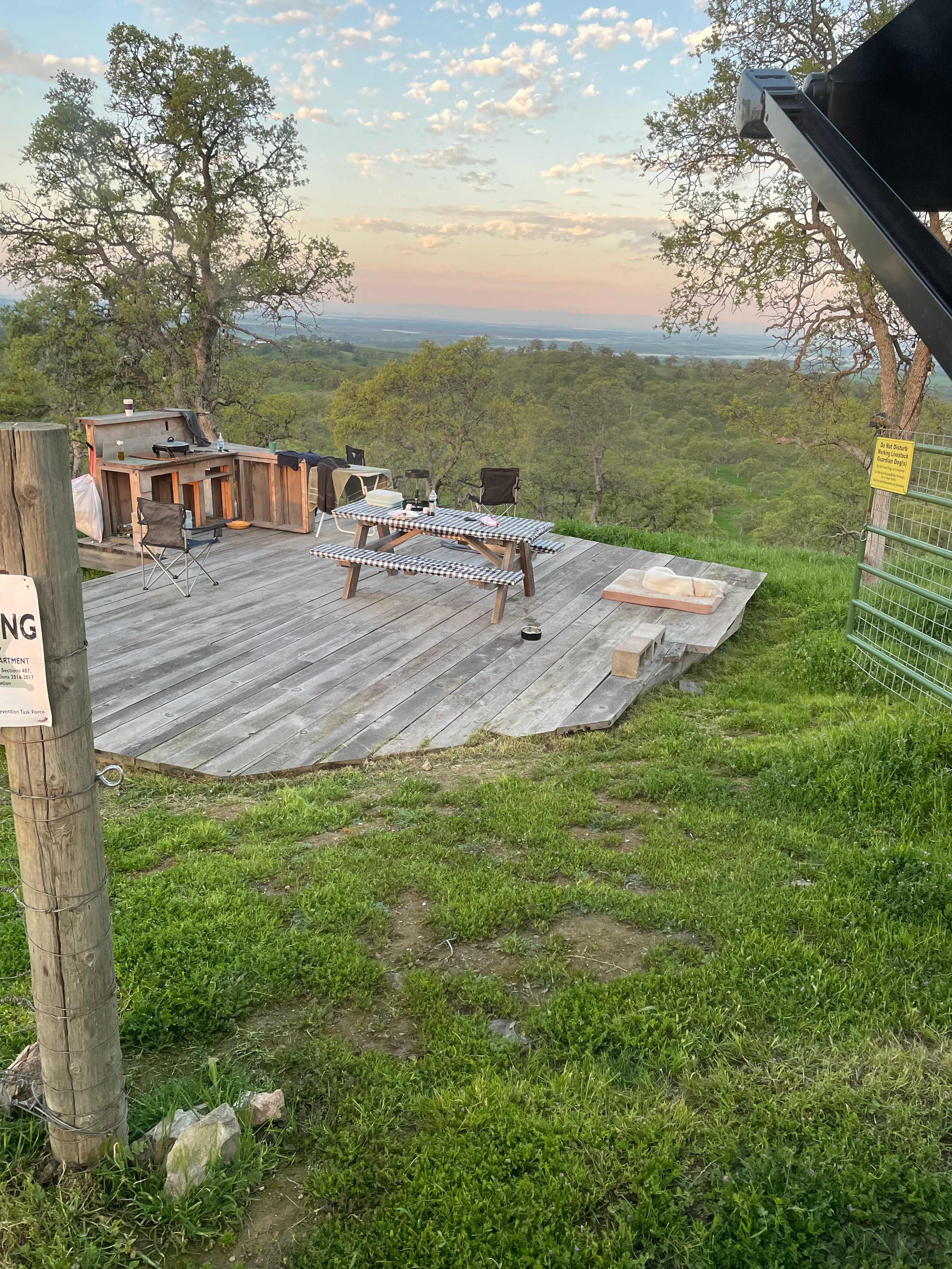 Deck which is behind a fenced gate