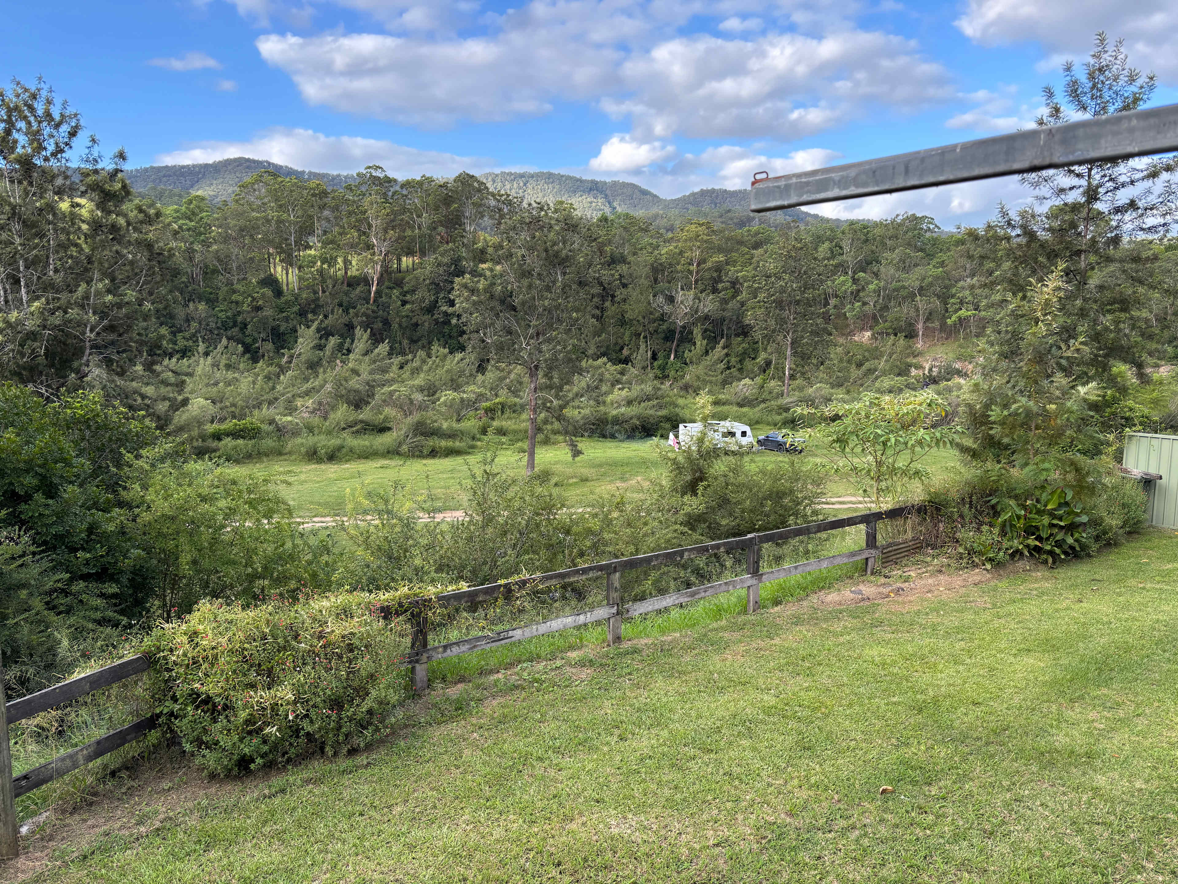 Looking over campsite from pub.
