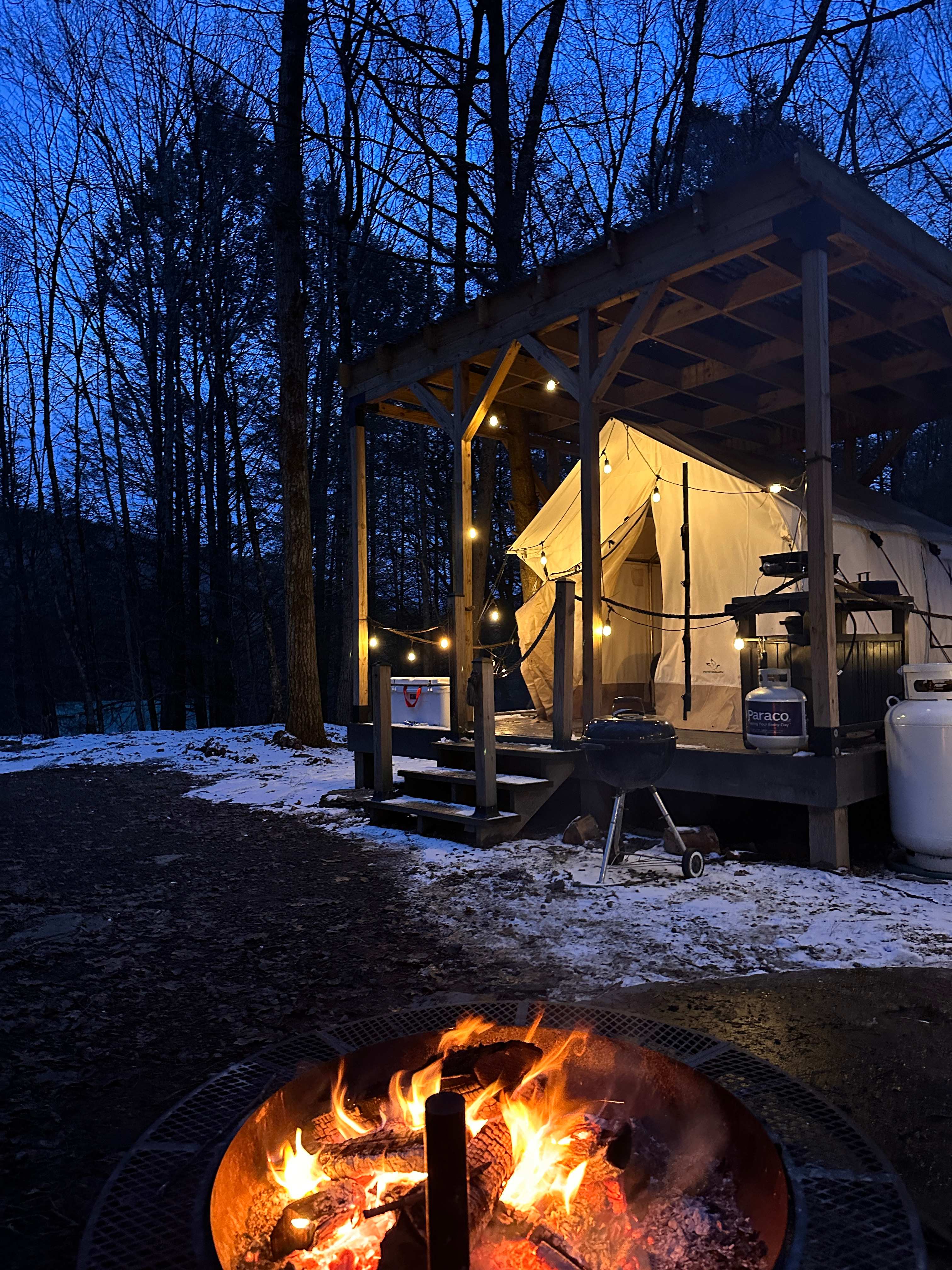 Glamping Tent Overlooking Waterfall