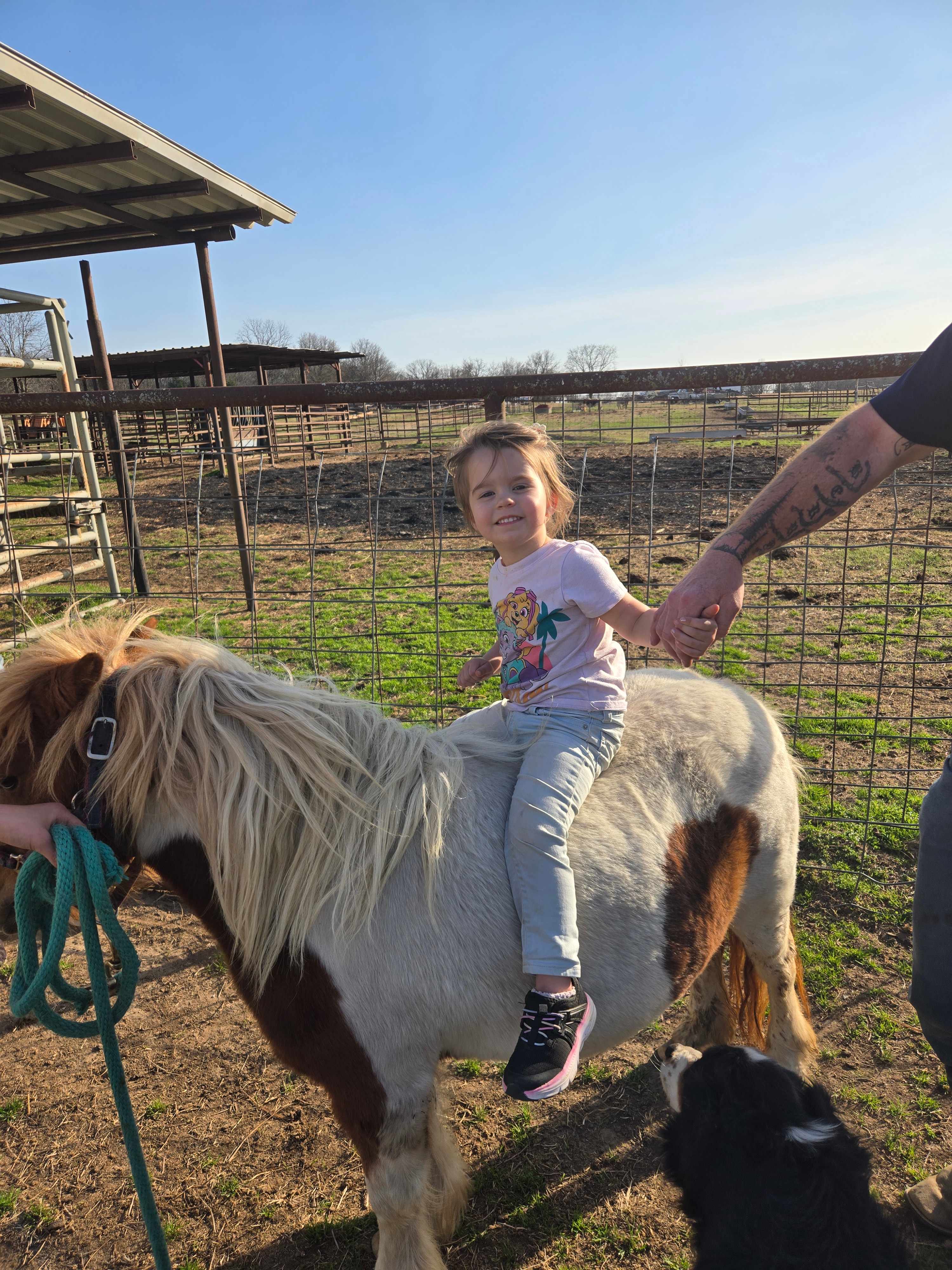 Her first horse ride.