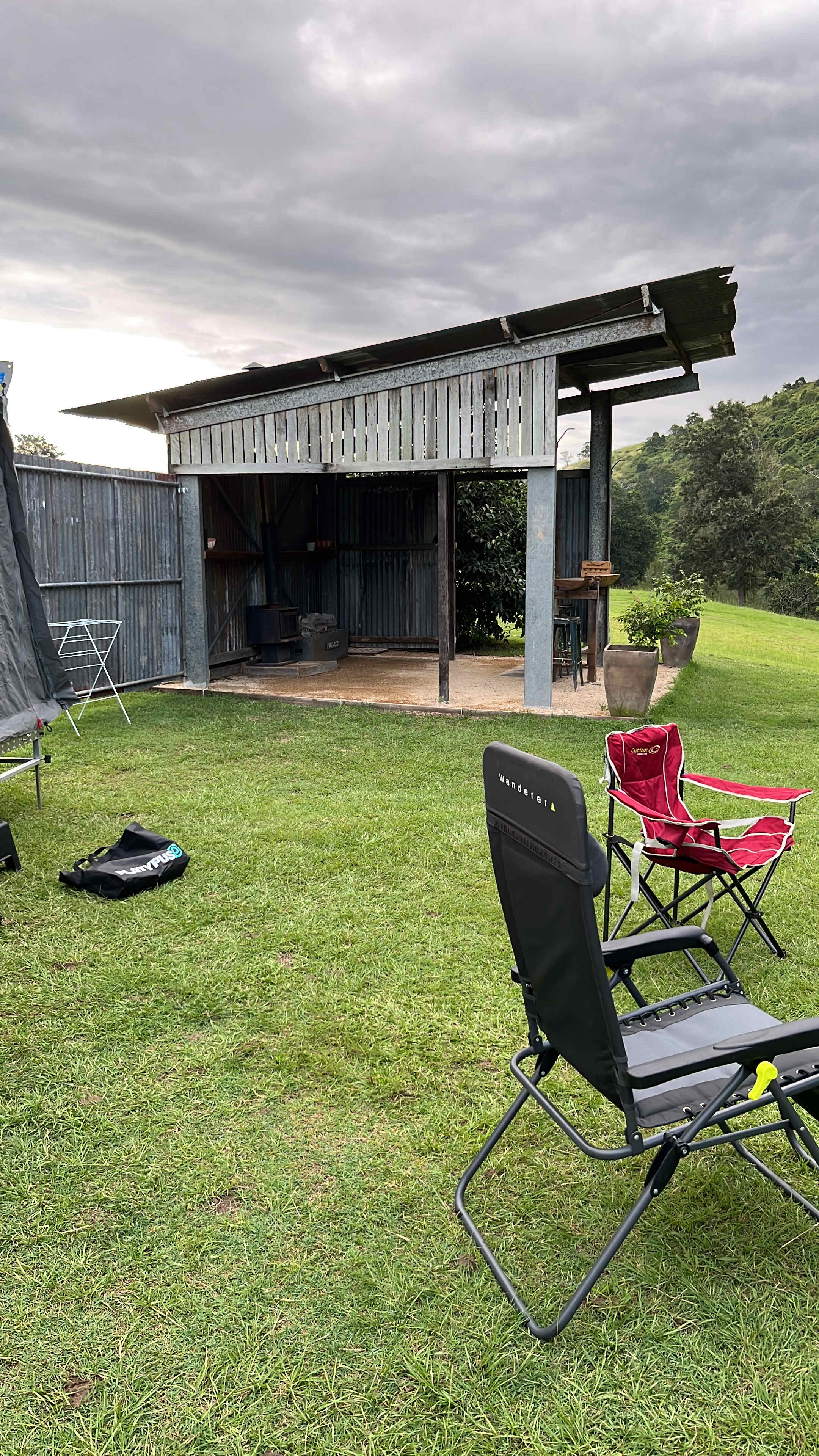 The little hut you have access to. 