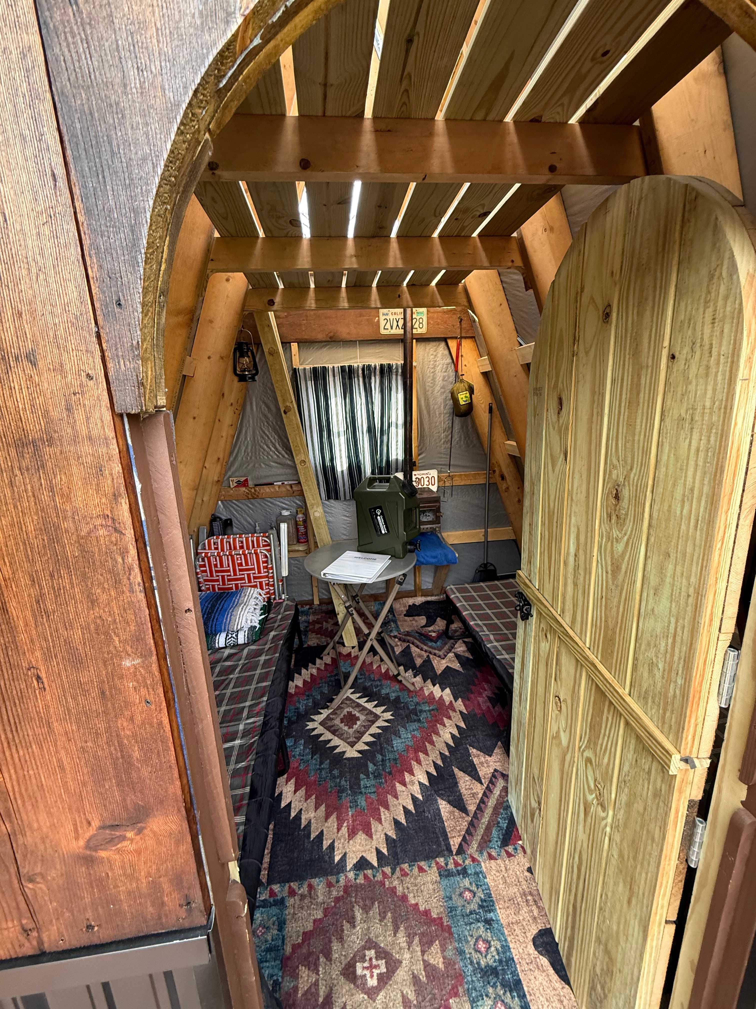 A-frame rustic cabin