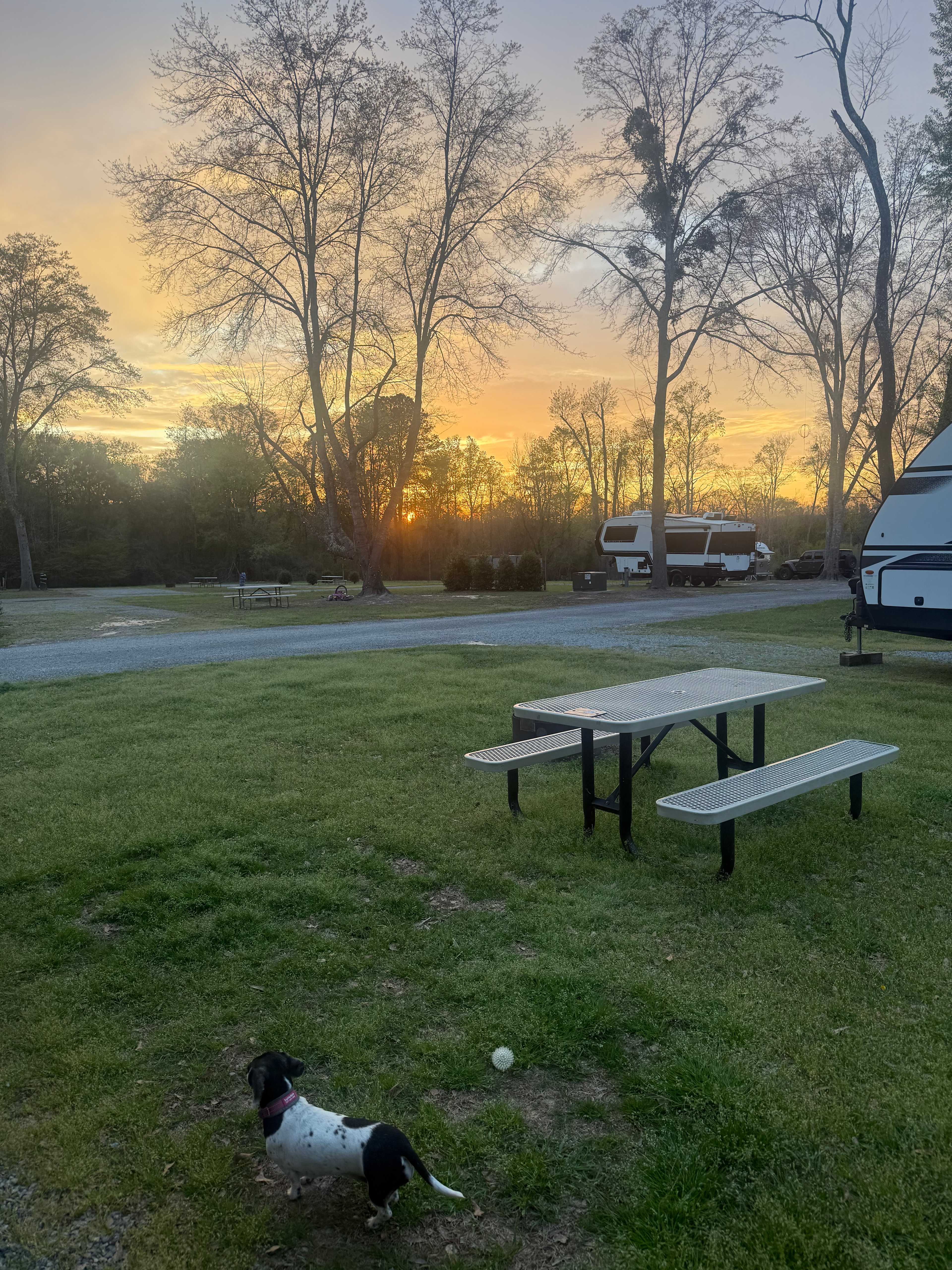 Beautiful sunset view from our camper 😇