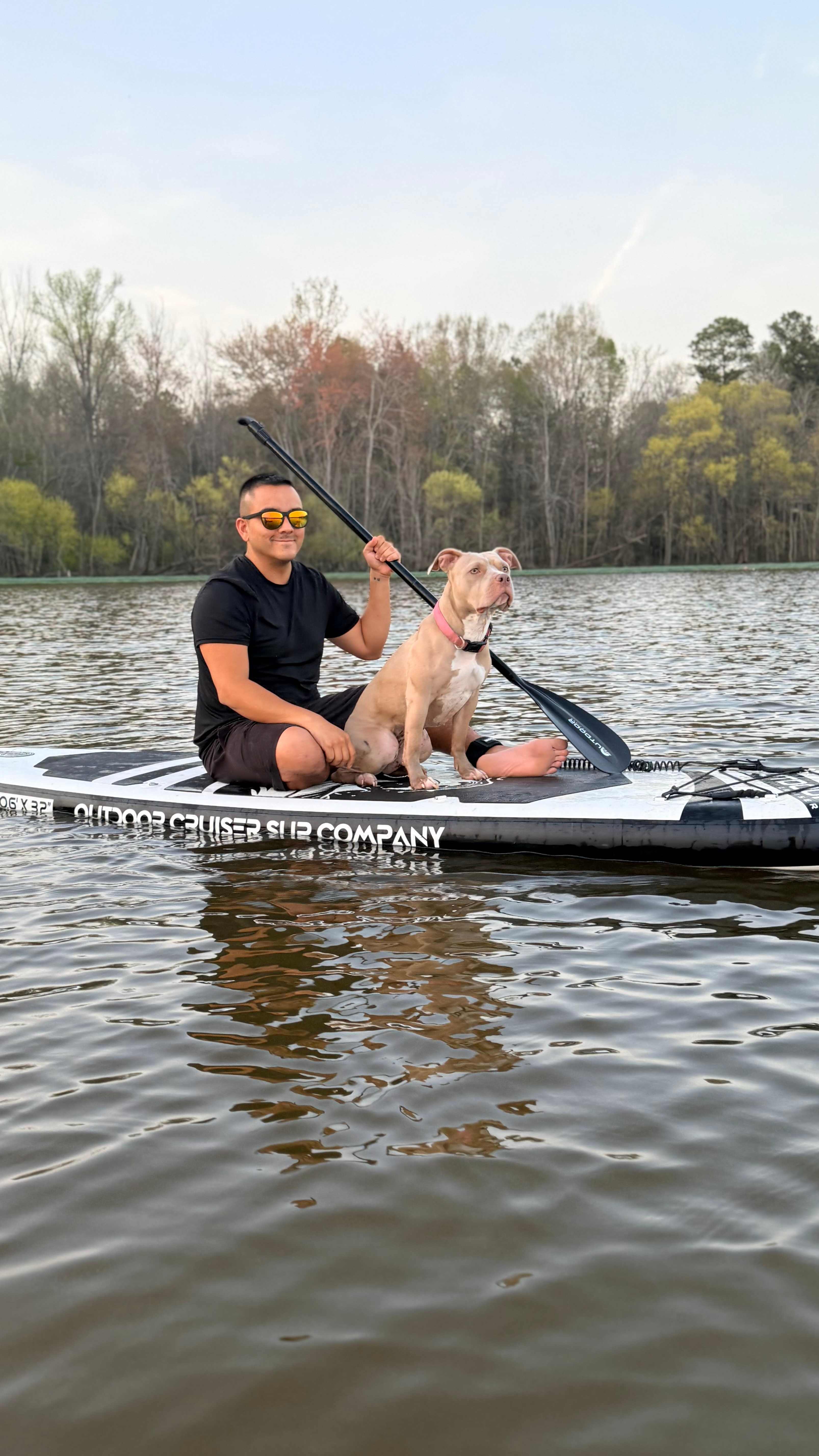 Paddling boarding on Lancaster Reservoir.