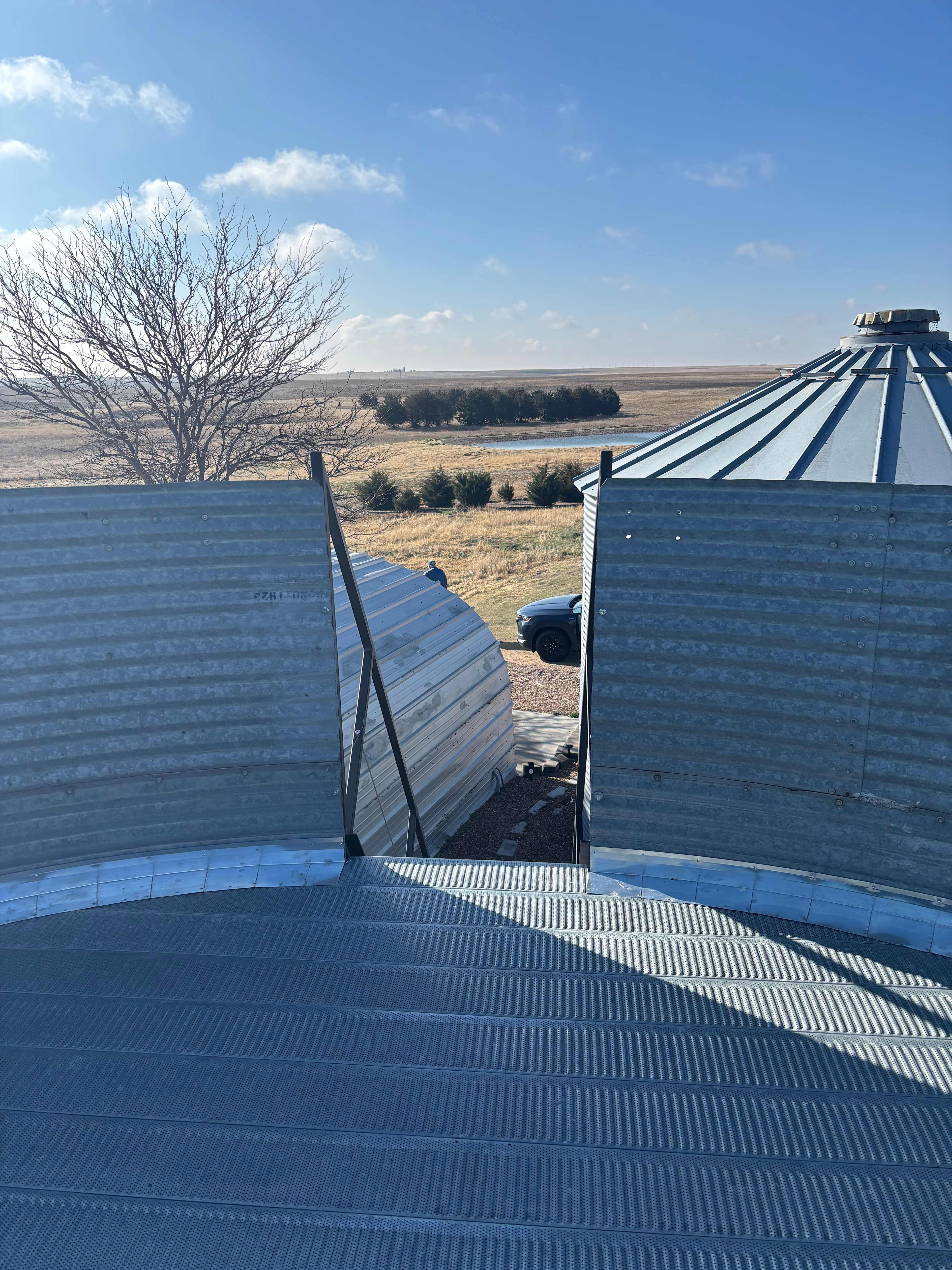 View from the top with meadowlarks. 