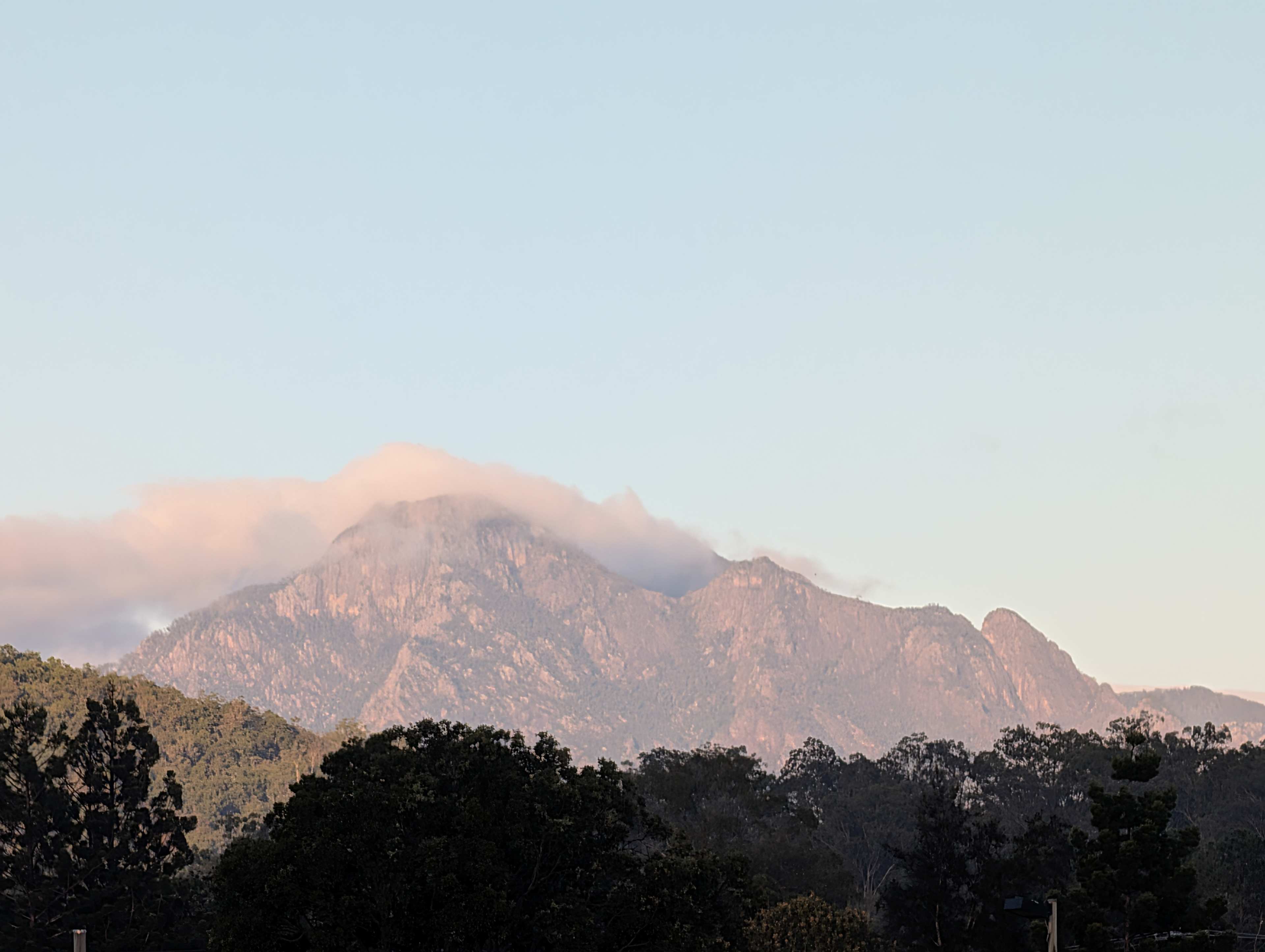 Views of Mt Barney from camp