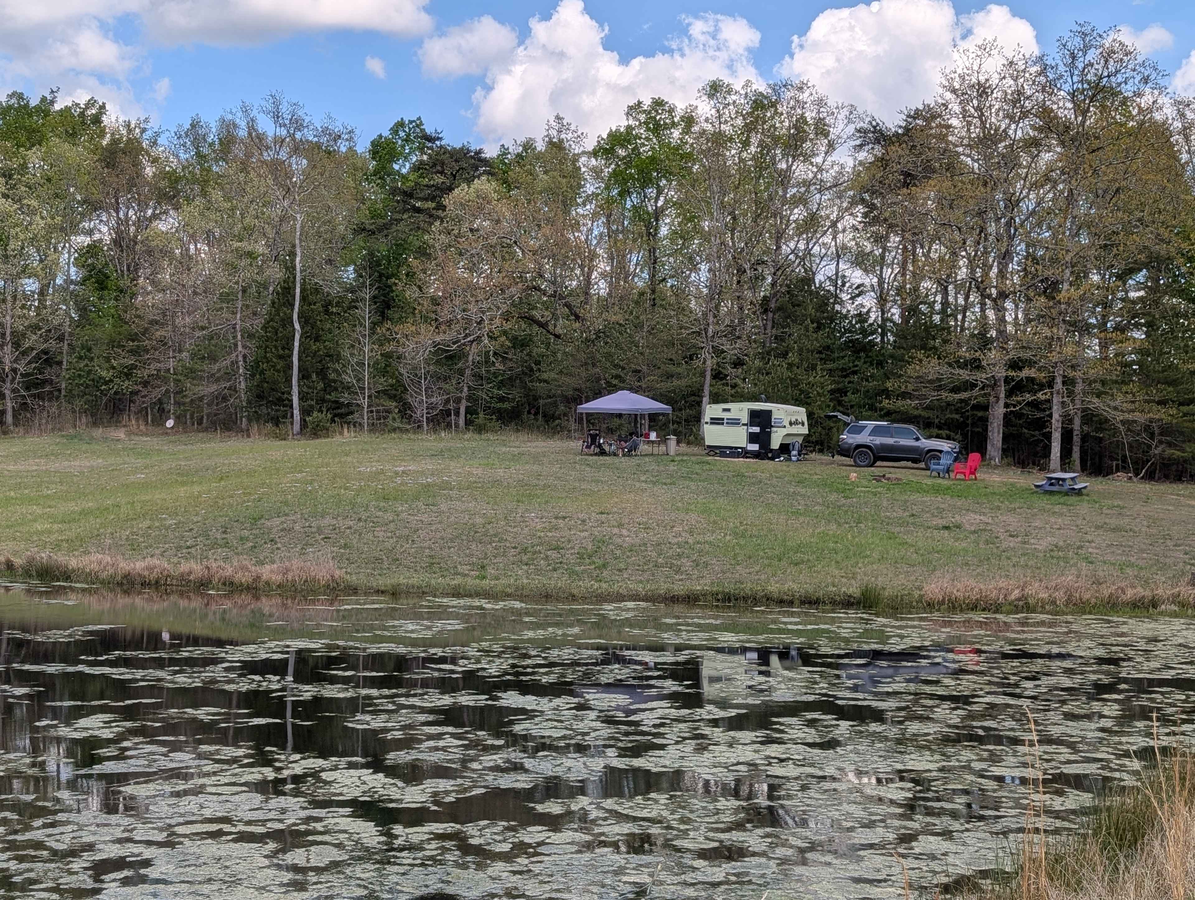 Private meadow and pond