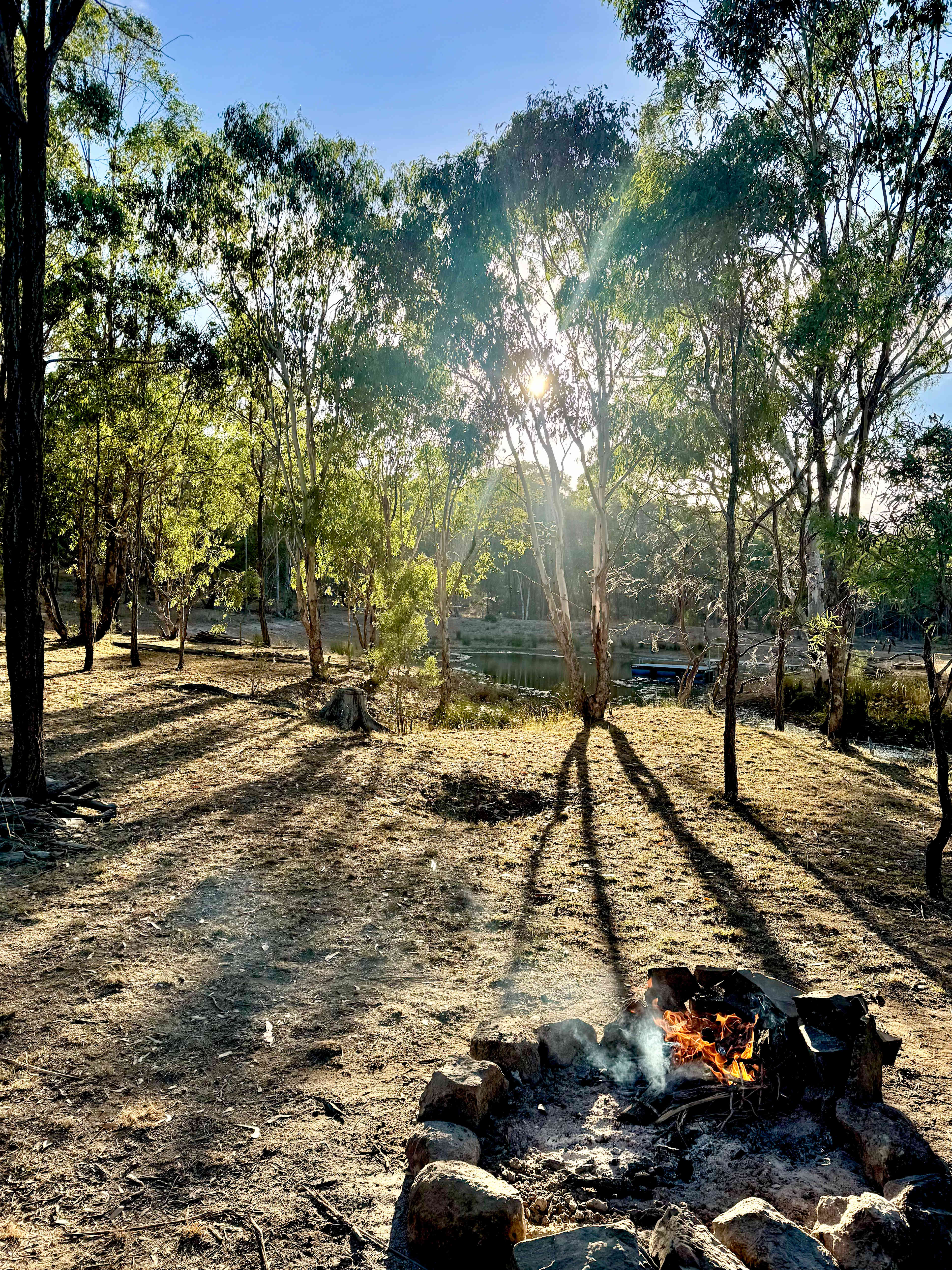 Morning sun looking towards dam 1