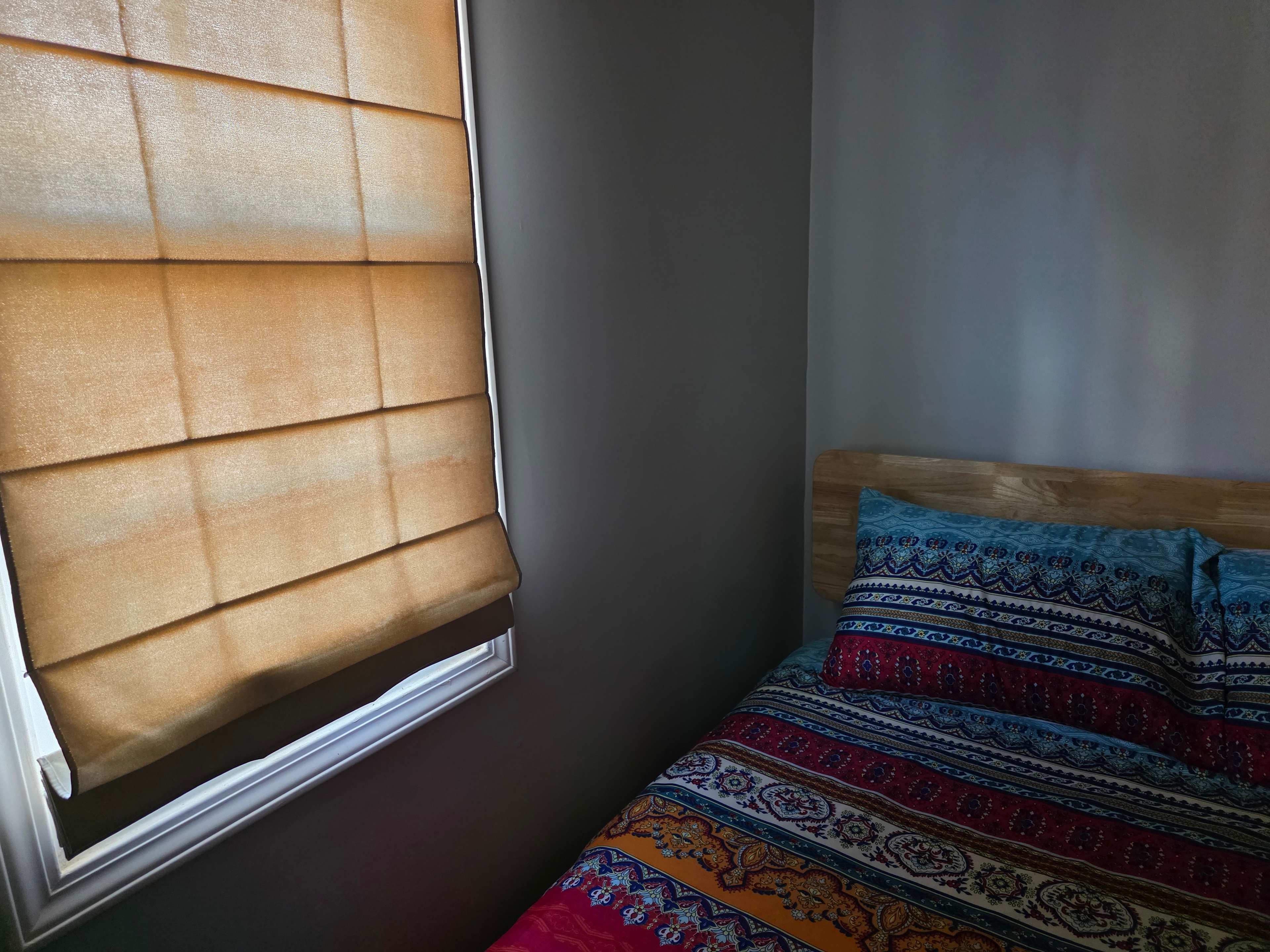 There is a window covering which was much appreciated