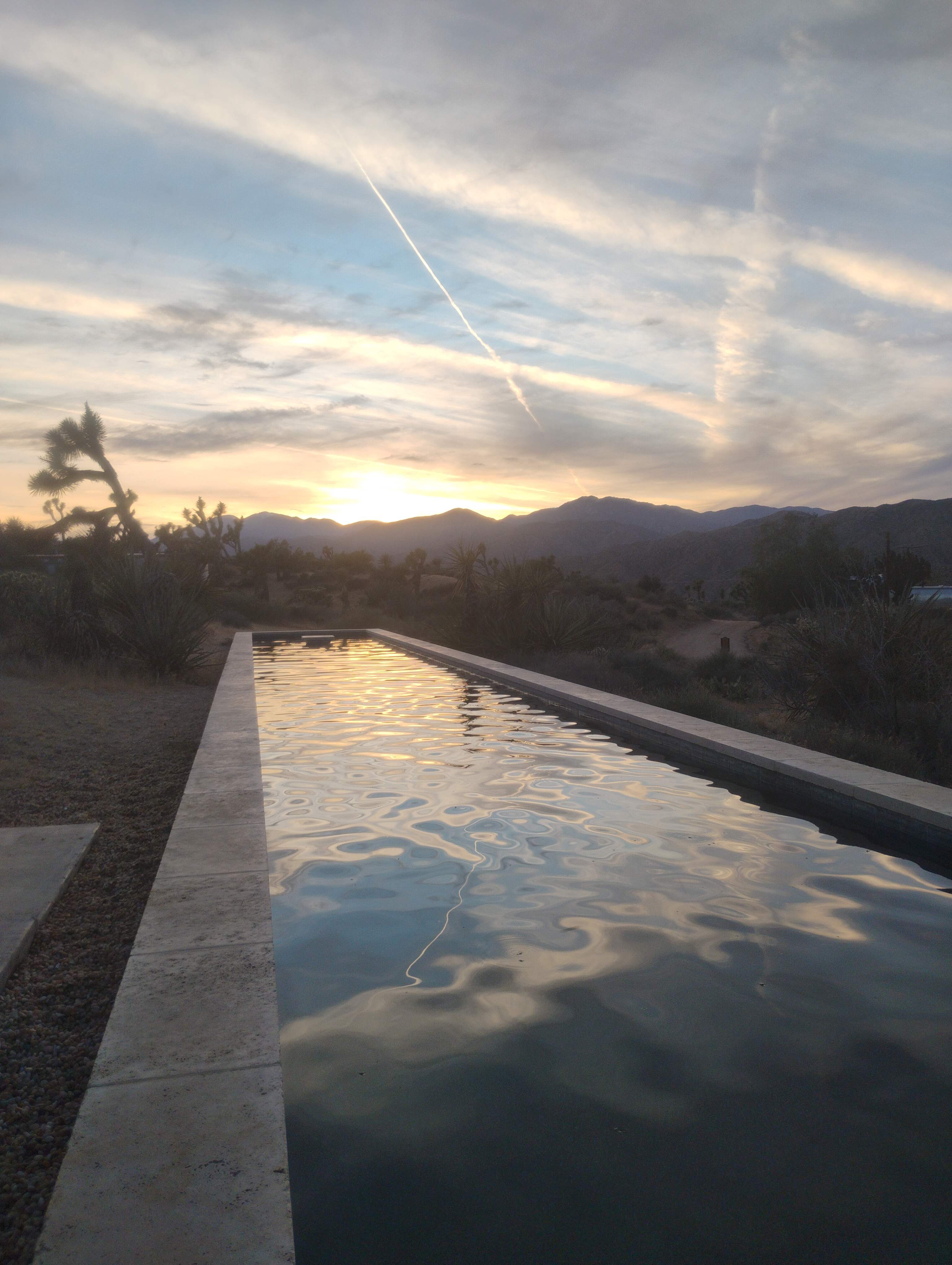 pool sunset