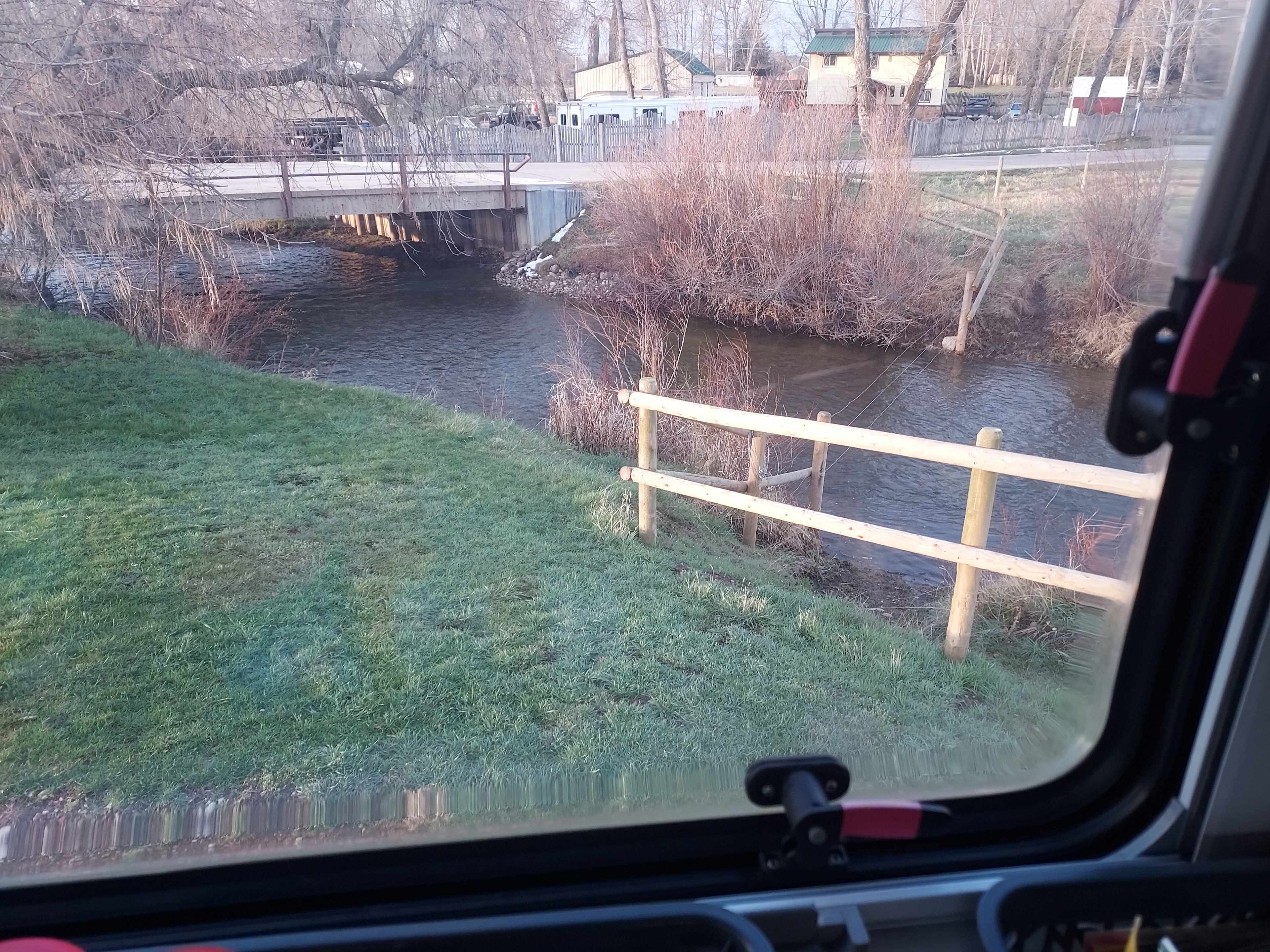 View from my camper of the cute creek