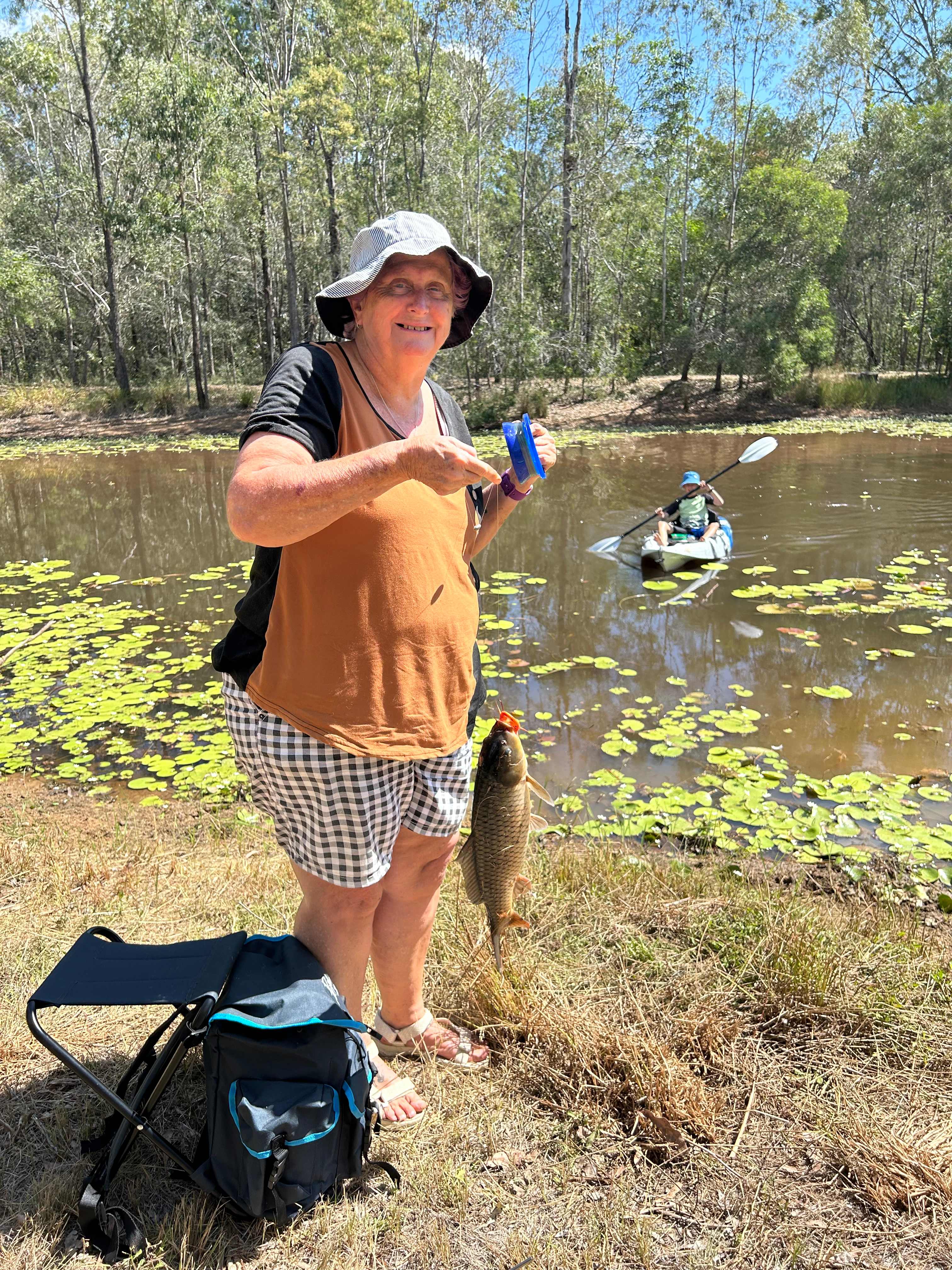 Our huge fish caught in the dam