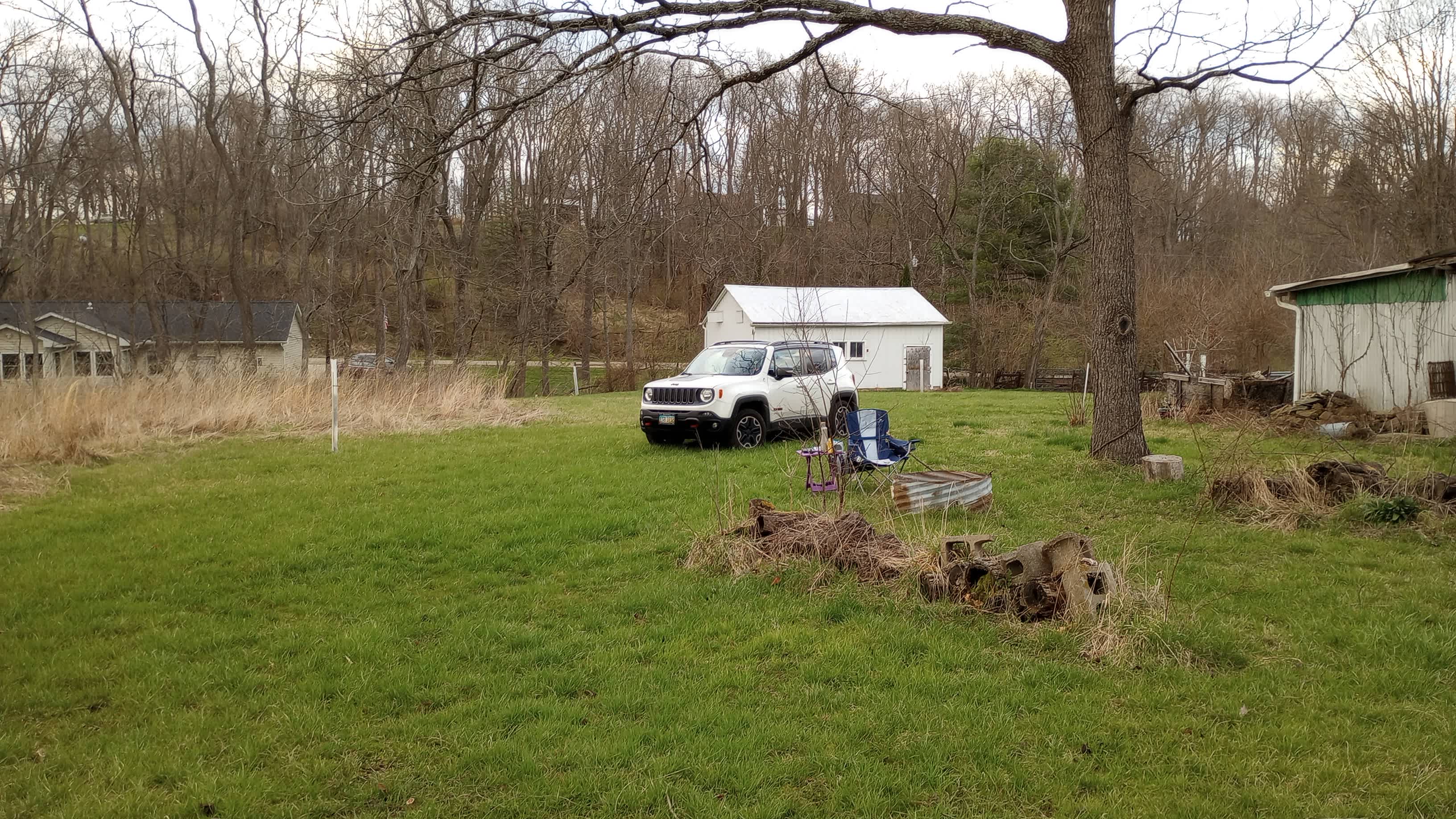 About where to park to avoid the boggy ground in the back half of the property.