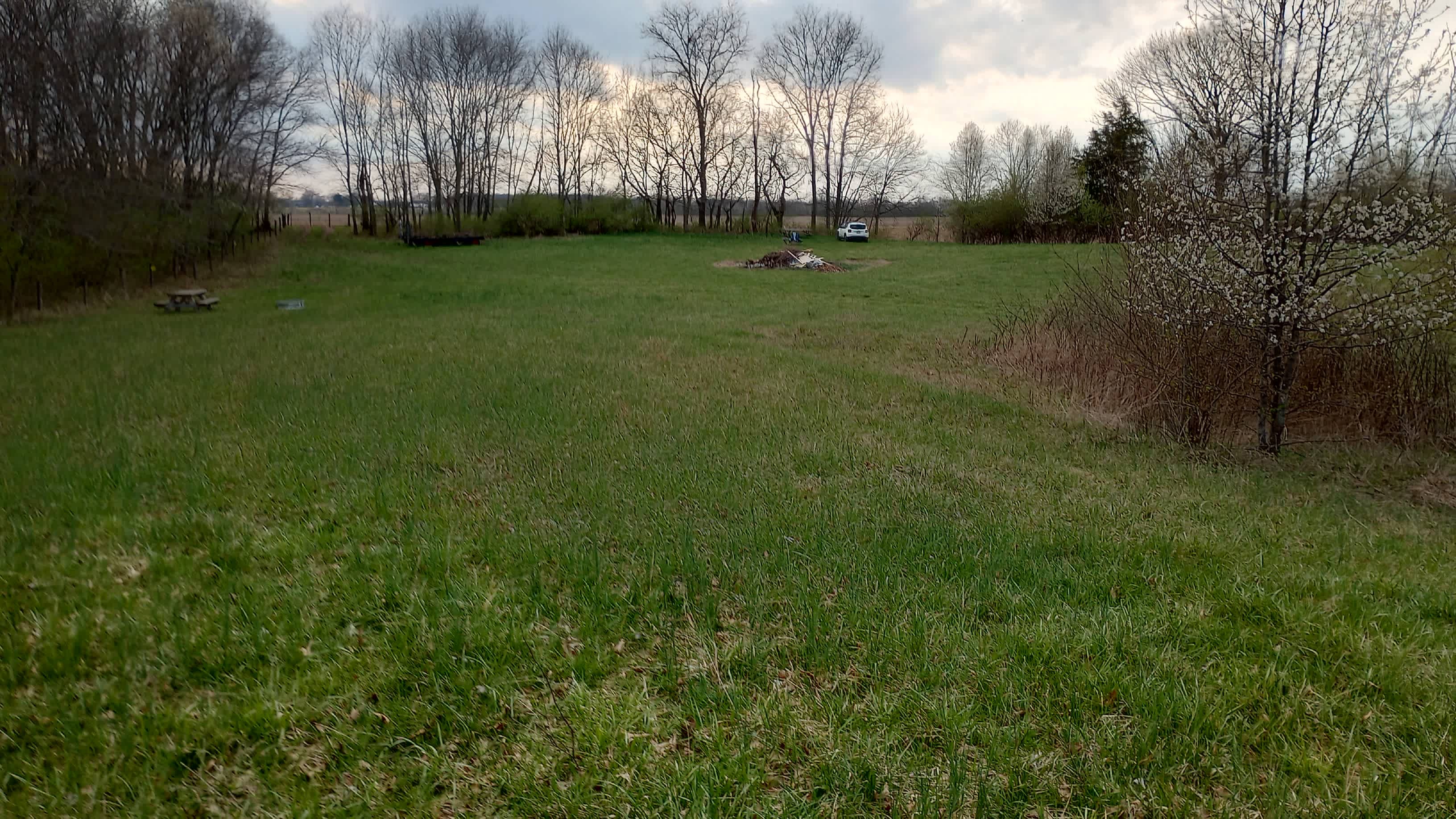 Site #1 on left, #3 straight ahead and to the right is 2 (flowering tree blocking seeing it)