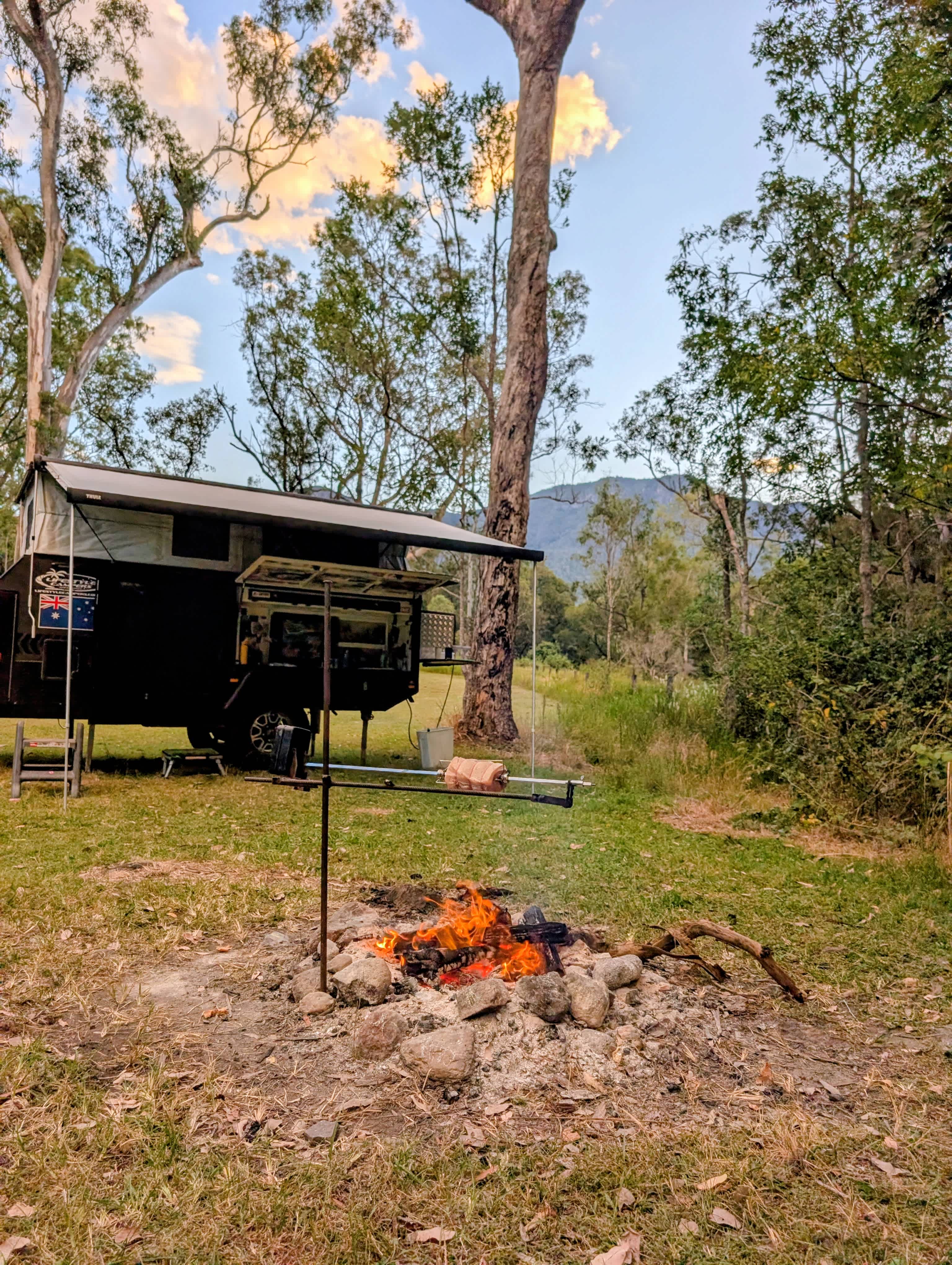 Roast Pork on a spit, Back Flats
