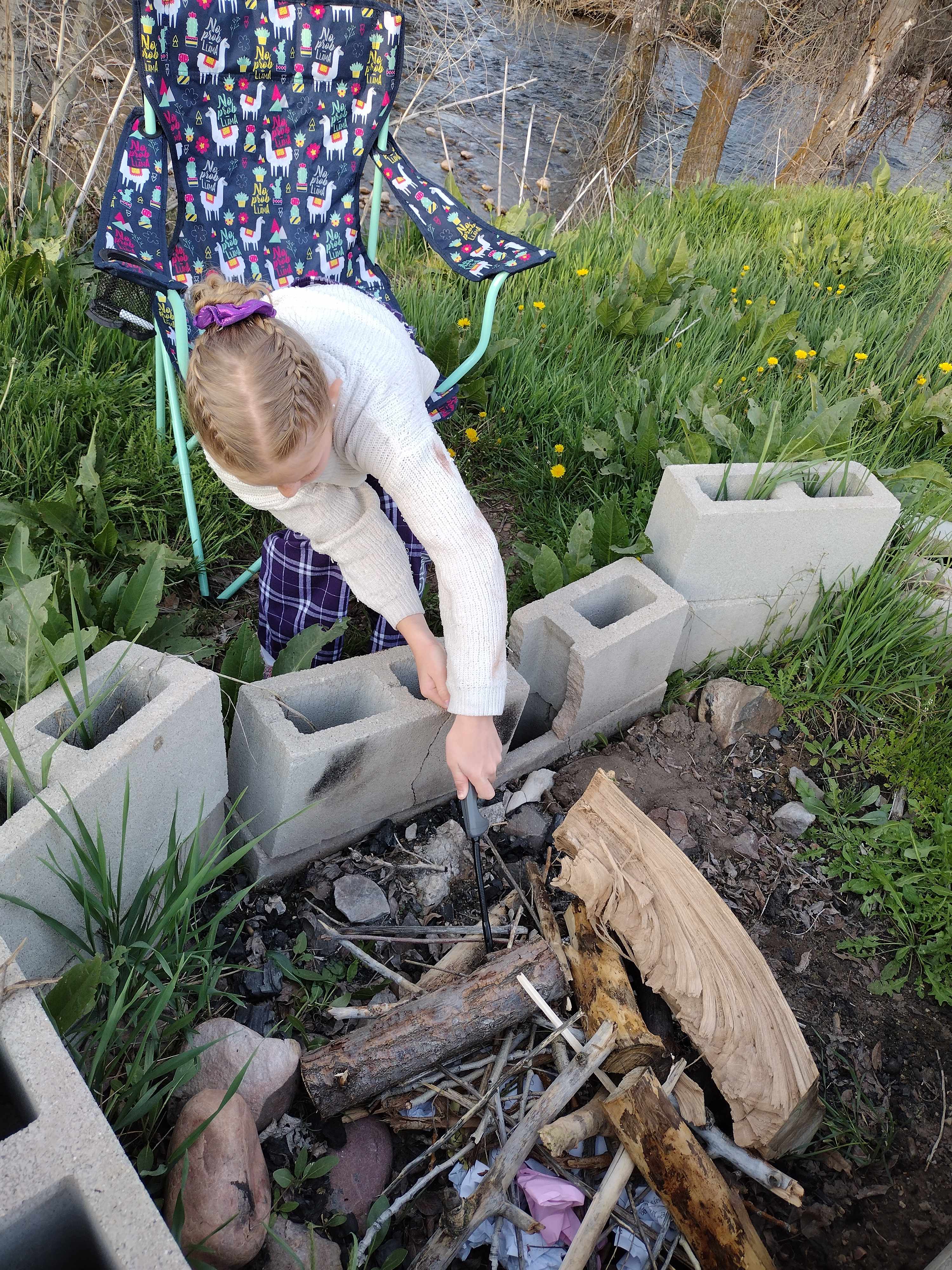 Fire pit with wood provided
