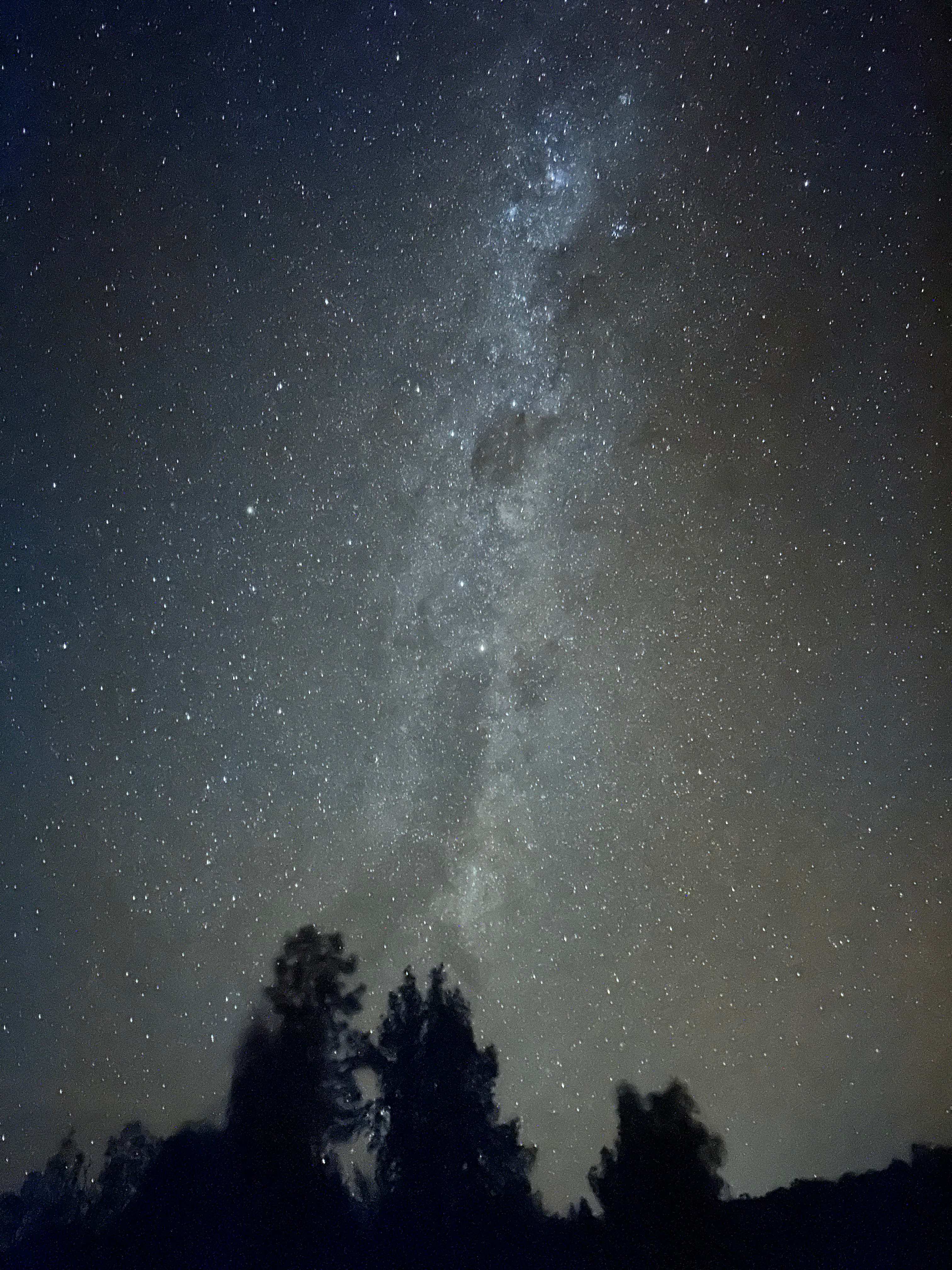 Beautiful clear night. Great view of the milky way due south. 